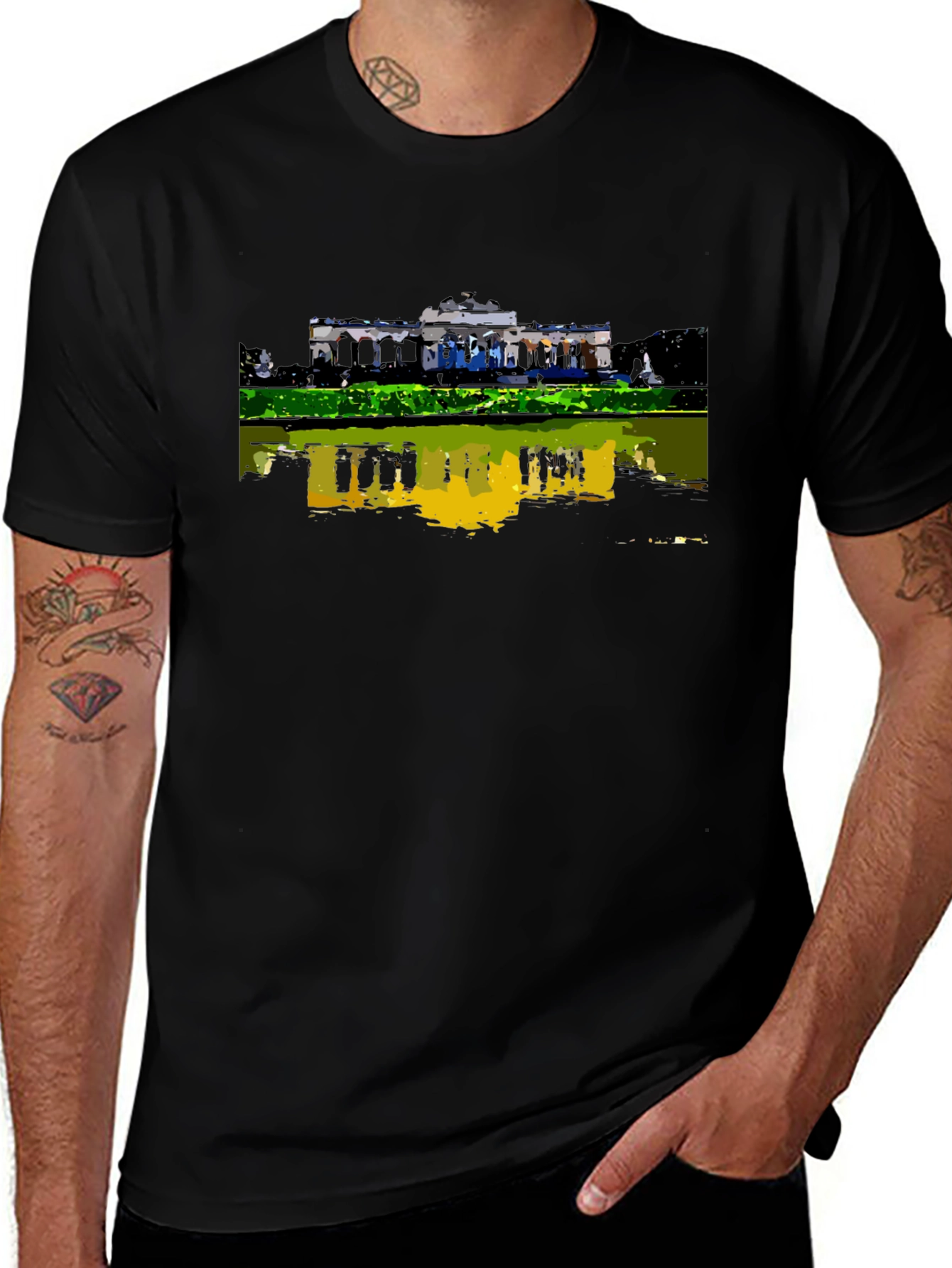 Architectural Reflection Graphic Tee - Black