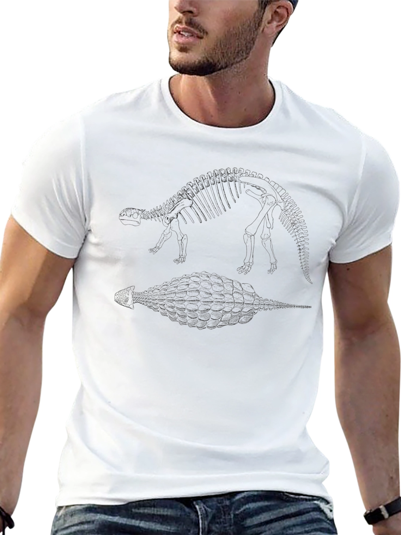 Dinosaur Skeleton Black T-Shirt