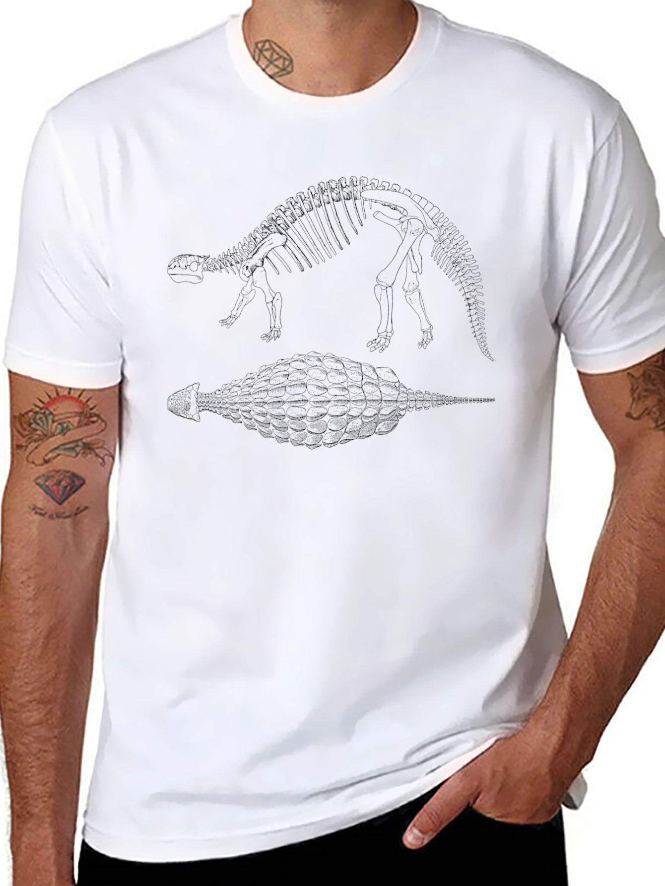 Dinosaur Skeleton Black T-Shirt