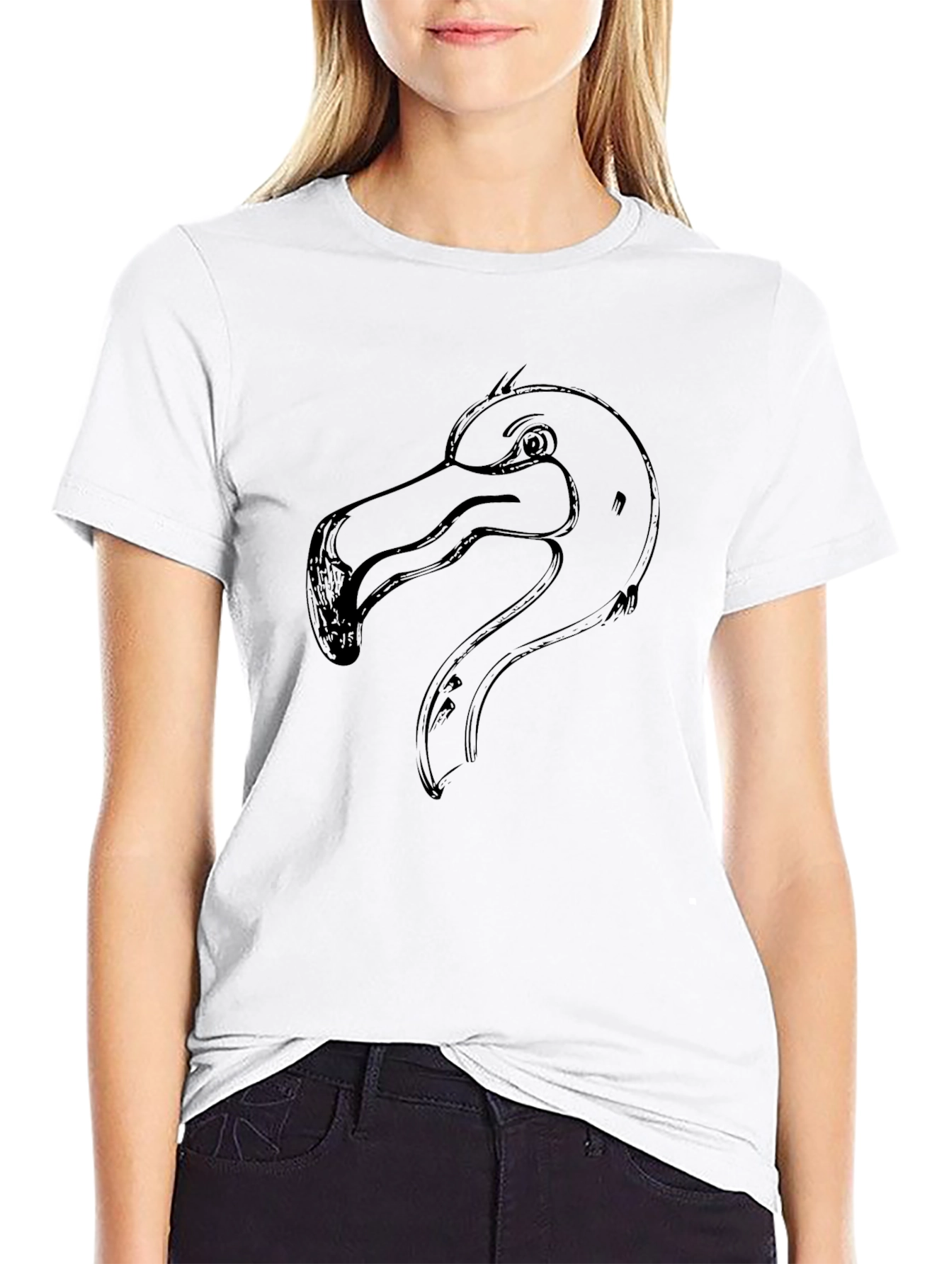 Mens Black Flamingo Graphic T-Shirt