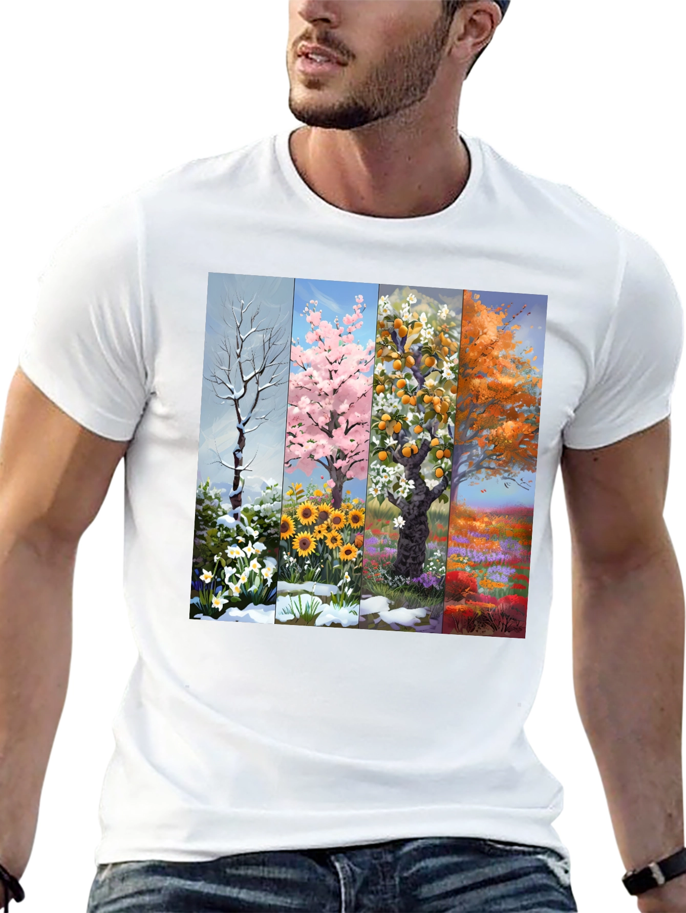 Seasons Tree Graphic Tee - Nature Inspired Shirt