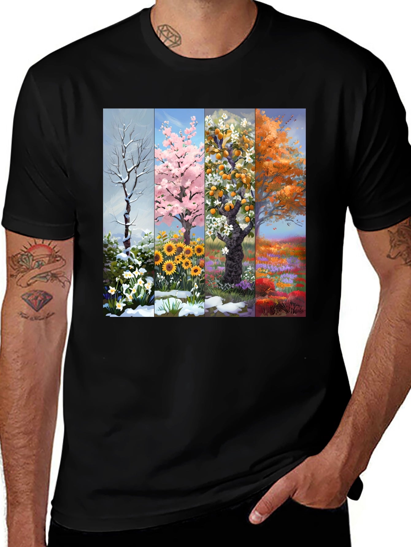 Seasons Tree Graphic Tee - Nature Inspired Shirt