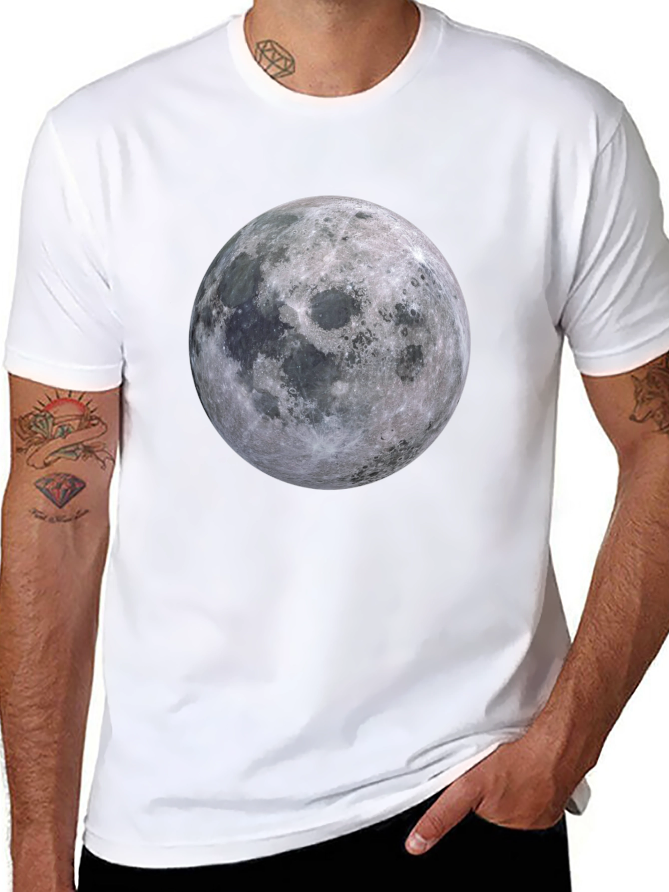 Lunar Graphic T-Shirt - Black Cotton Blend