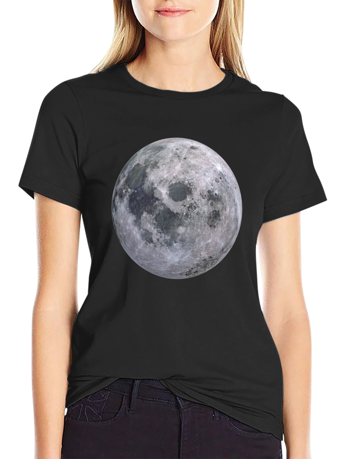 Lunar Graphic T-Shirt - Black Cotton Blend