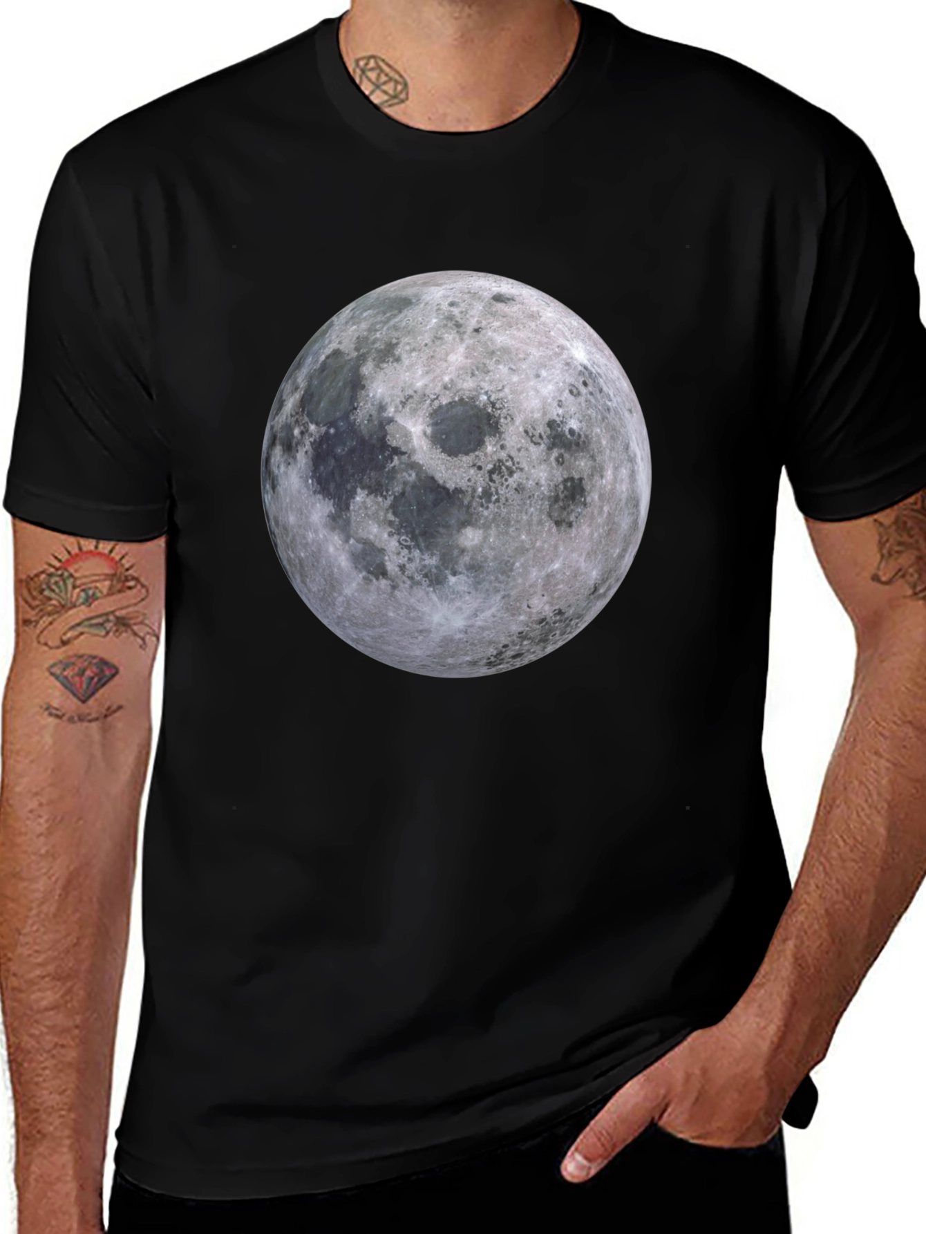 Lunar Graphic T-Shirt - Black Cotton Blend