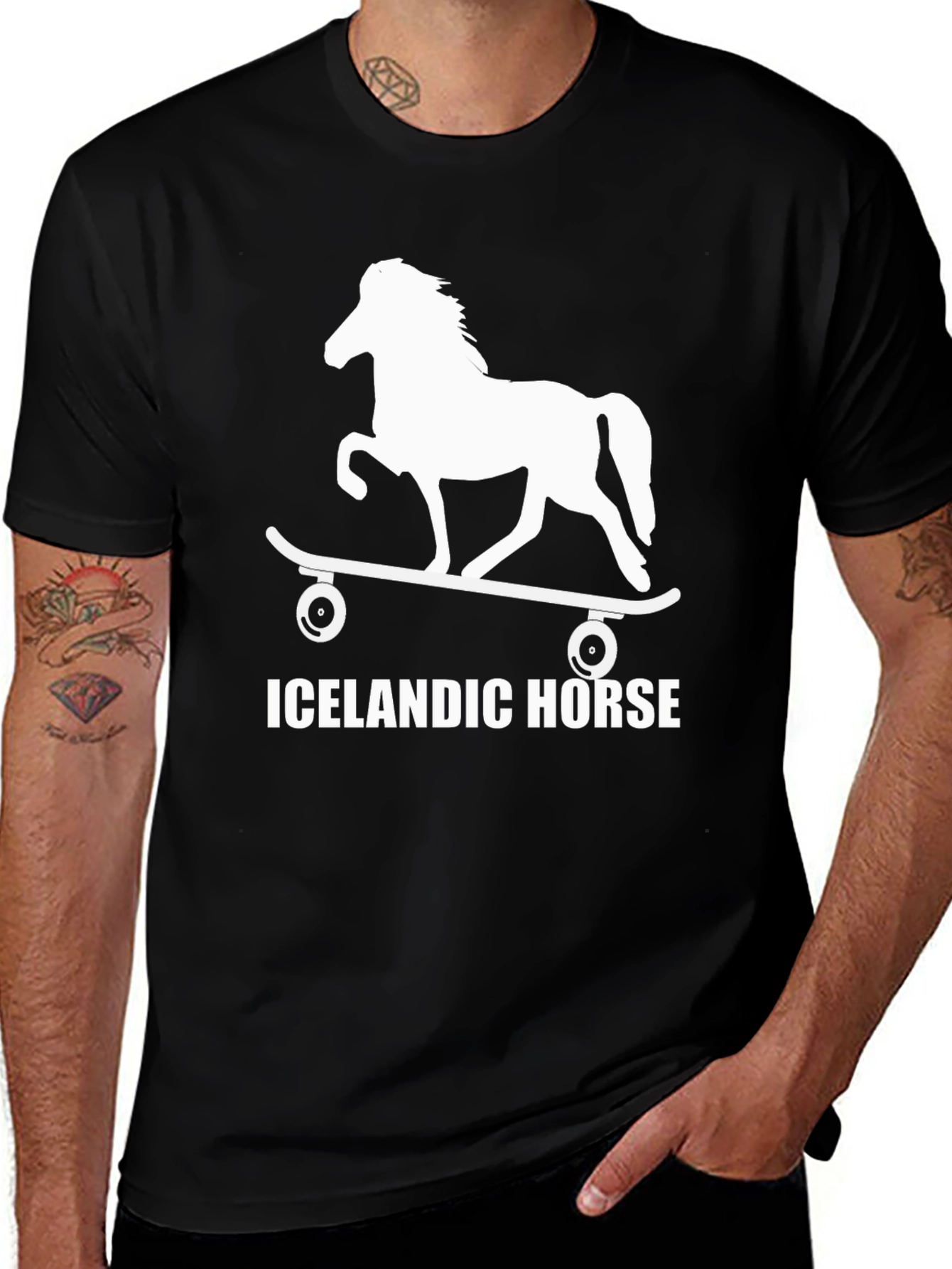 Icelandic Horse Skateboard T-Shirt - Unique Design