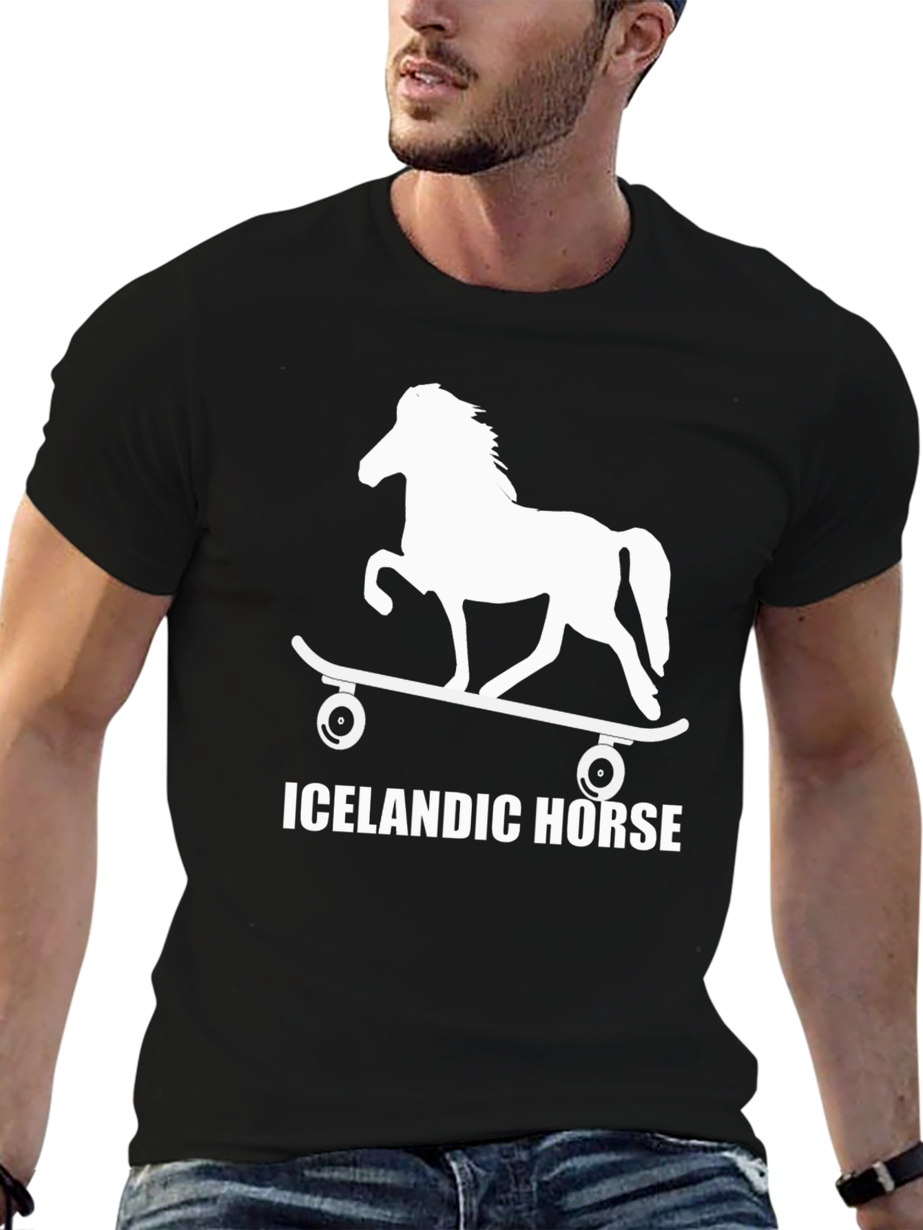 Icelandic Horse Skateboard T-Shirt - Unique Design
