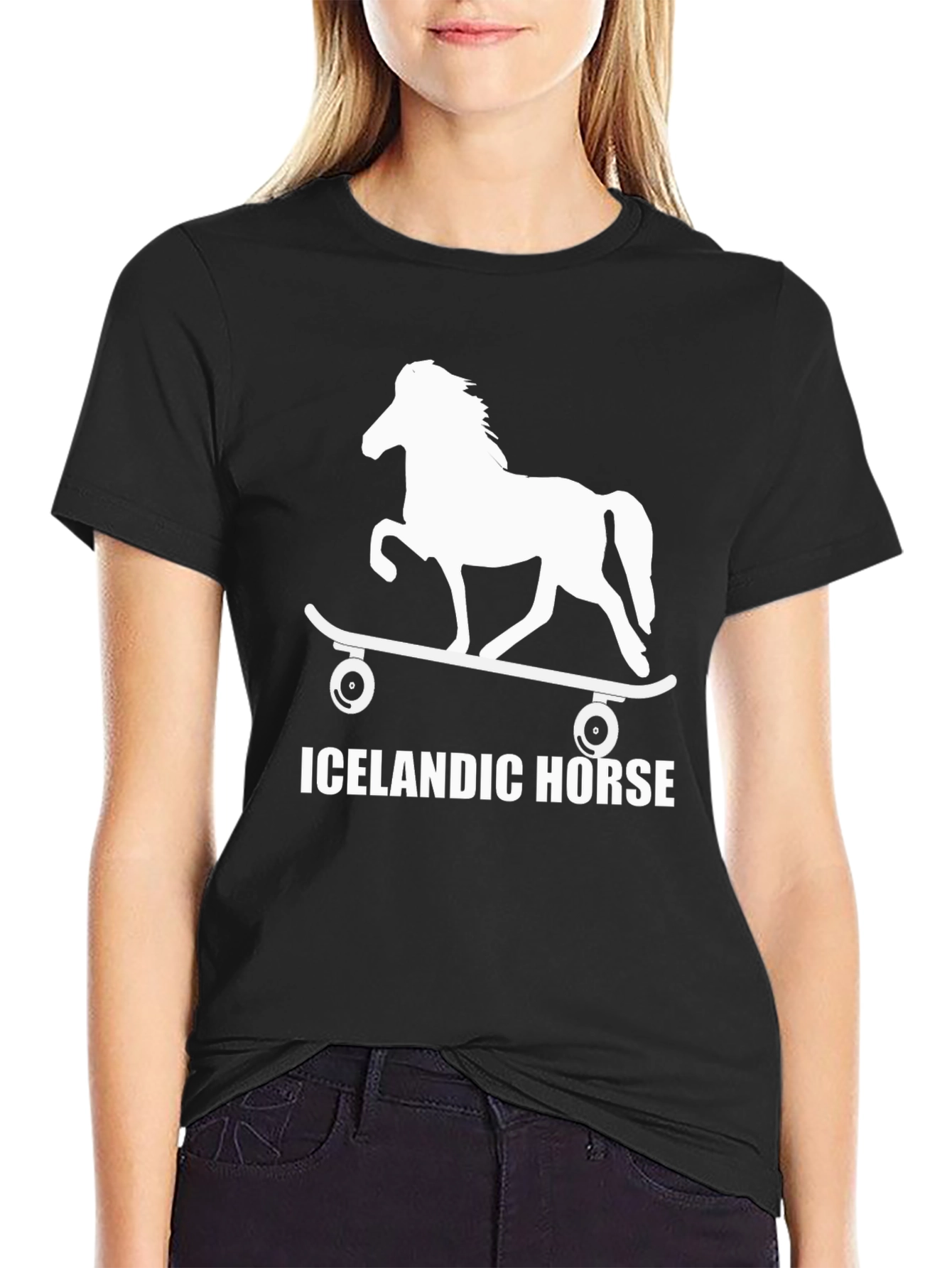 Icelandic Horse Skateboard T-Shirt - Unique Design