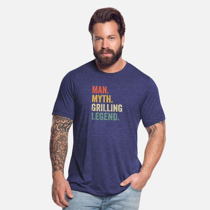 Mens Grilling BBQ Funny Man Myth Grill Legend Fath