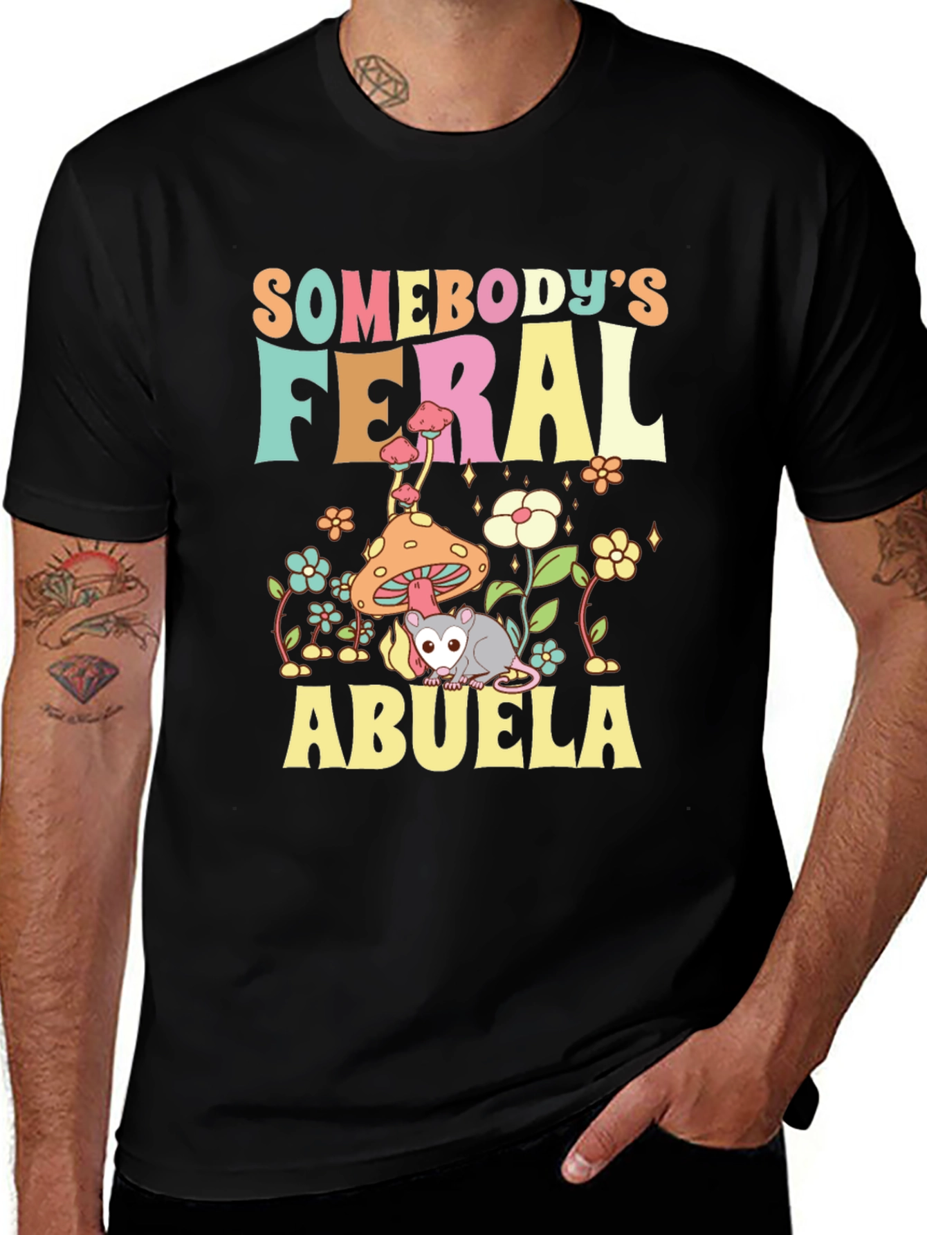 Somebodys Feral Abuela Graphic T-Shirt
