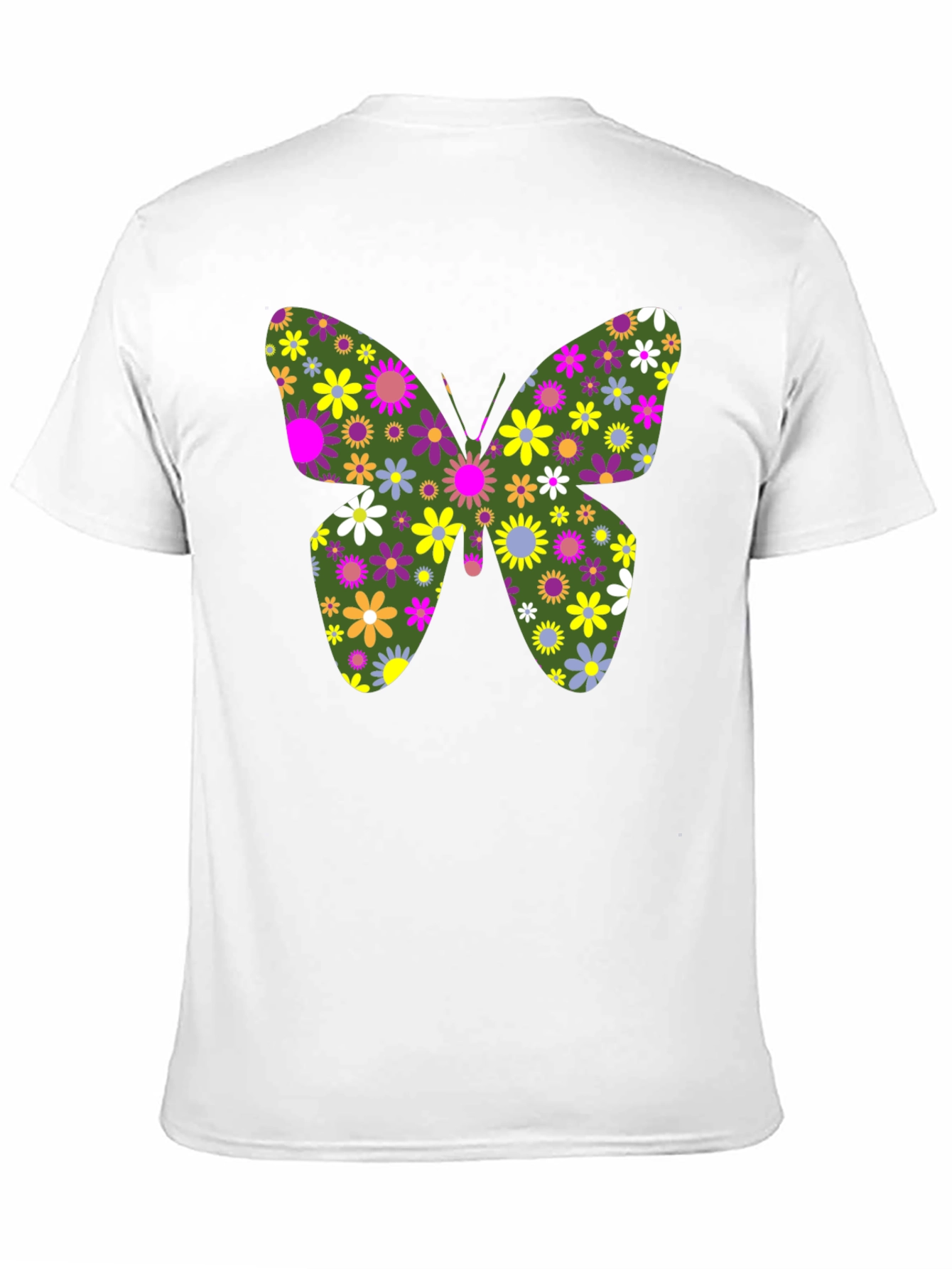 Floral Butterfly Graphic Tee - Unisex Black T-Shirt