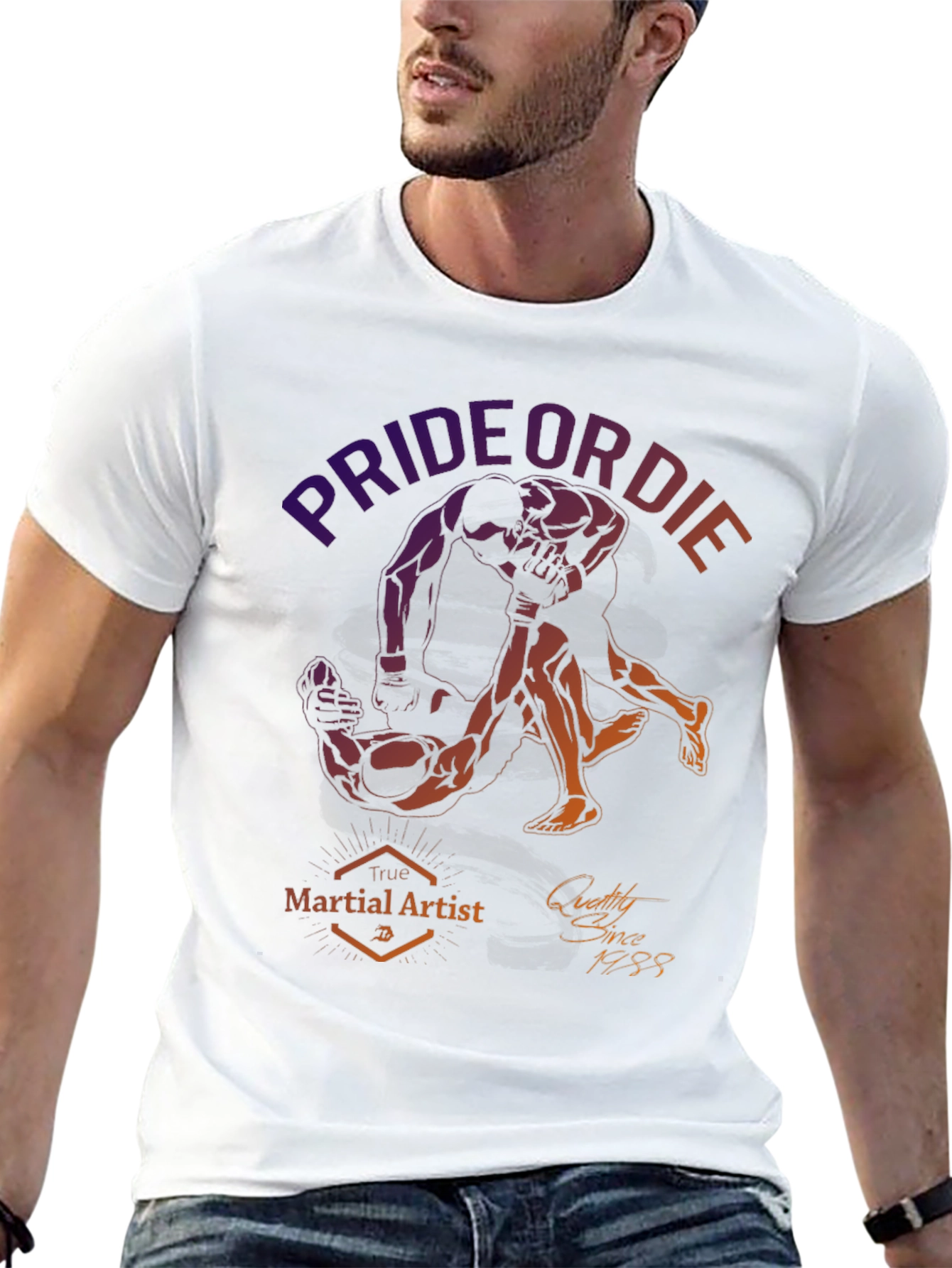 Pride or Die Martial Artist Graphic T-Shirt