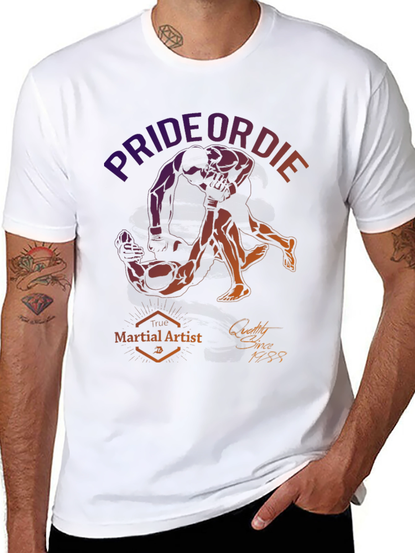 Pride or Die Martial Artist Graphic T-Shirt