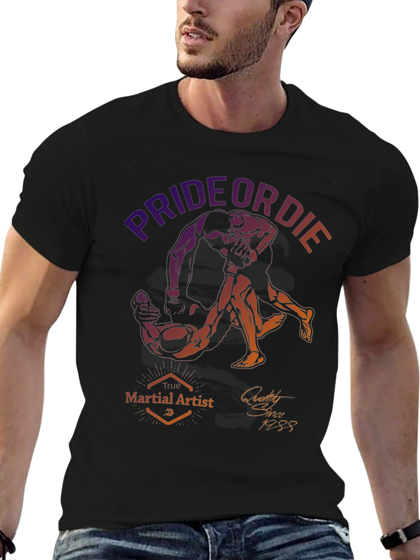Pride or Die Martial Artist Graphic T-Shirt