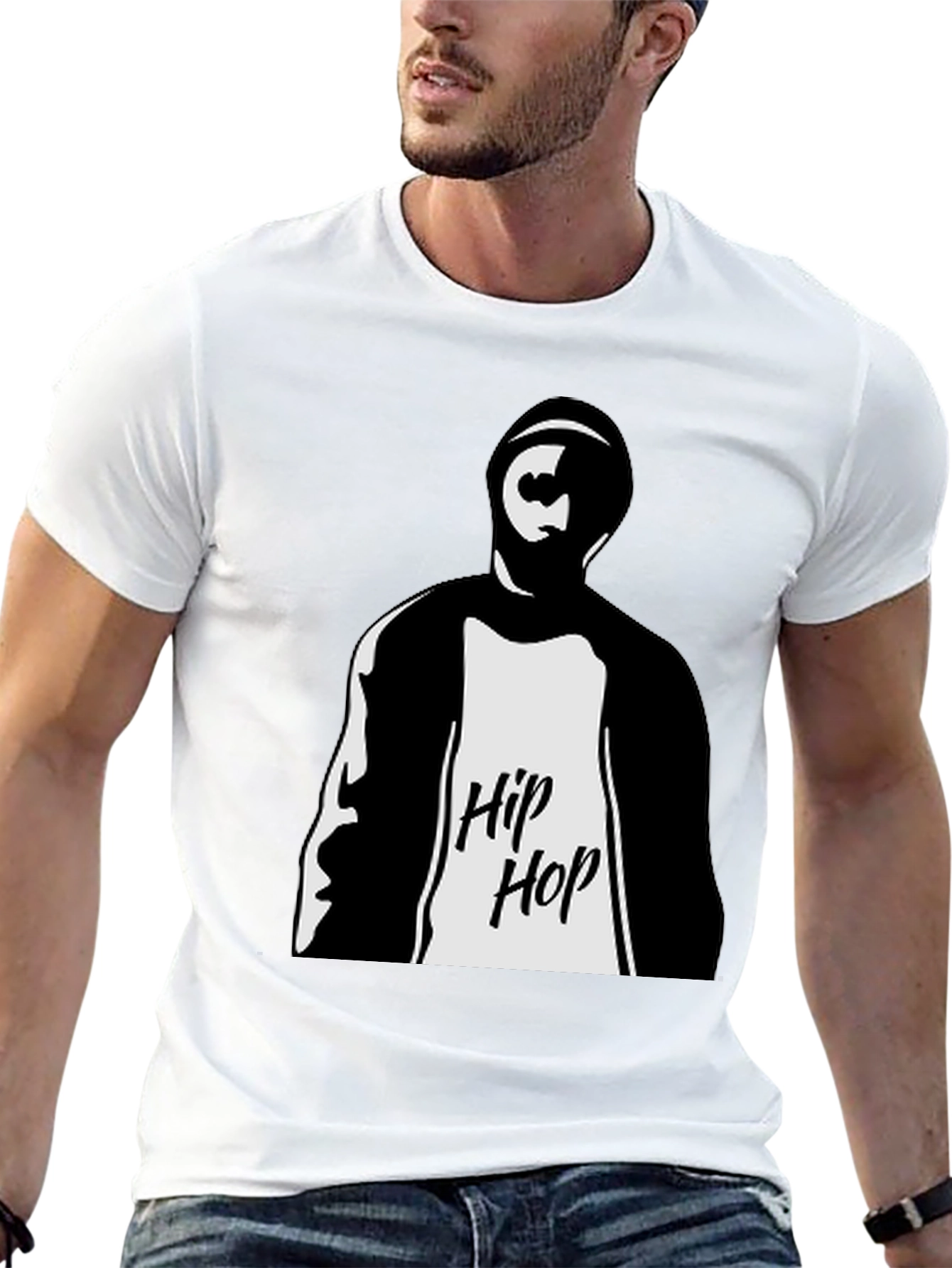 Hip Hop Graphic Tee - Mens Black T-Shirt