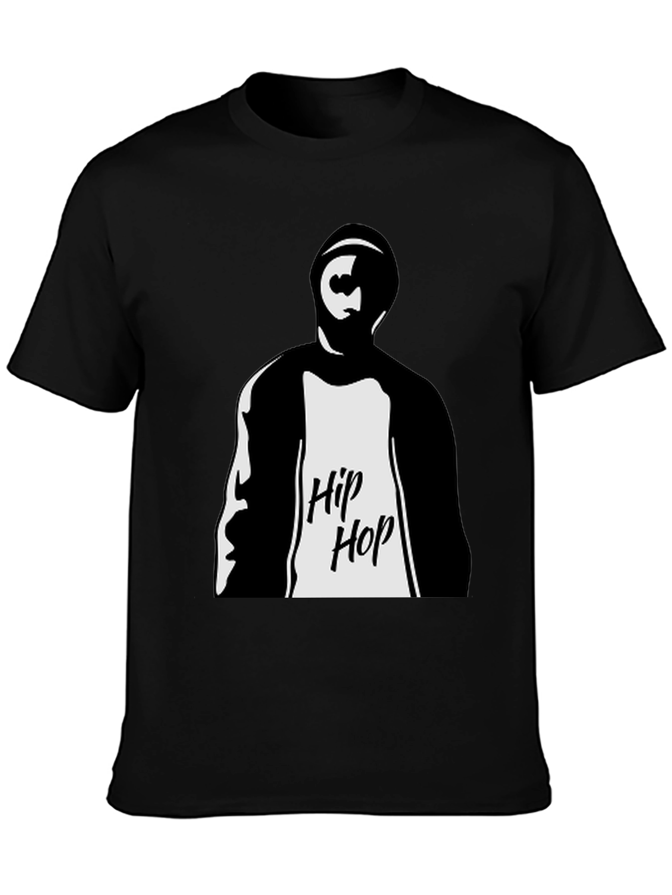 Hip Hop Graphic Tee - Mens Black T-Shirt
