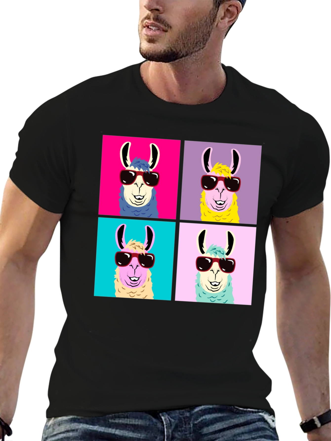 Llama Pop Art T-Shirt - Cool Animal Tee