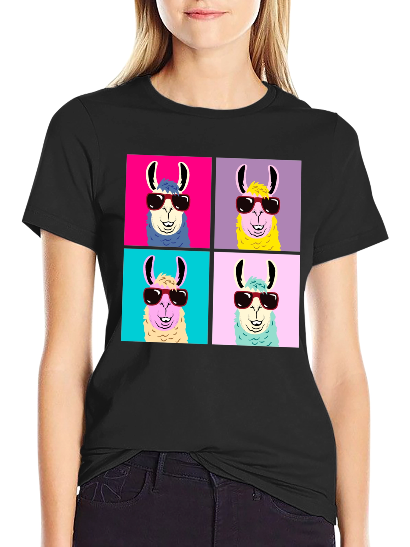Llama Pop Art T-Shirt - Cool Animal Tee
