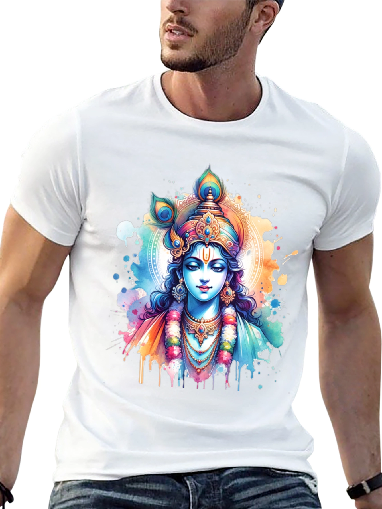 Krishna Art T-Shirt - Divine Graphic Tee