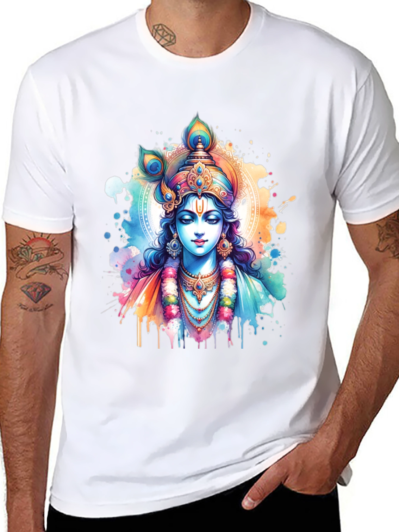 Krishna Art T-Shirt - Divine Graphic Tee
