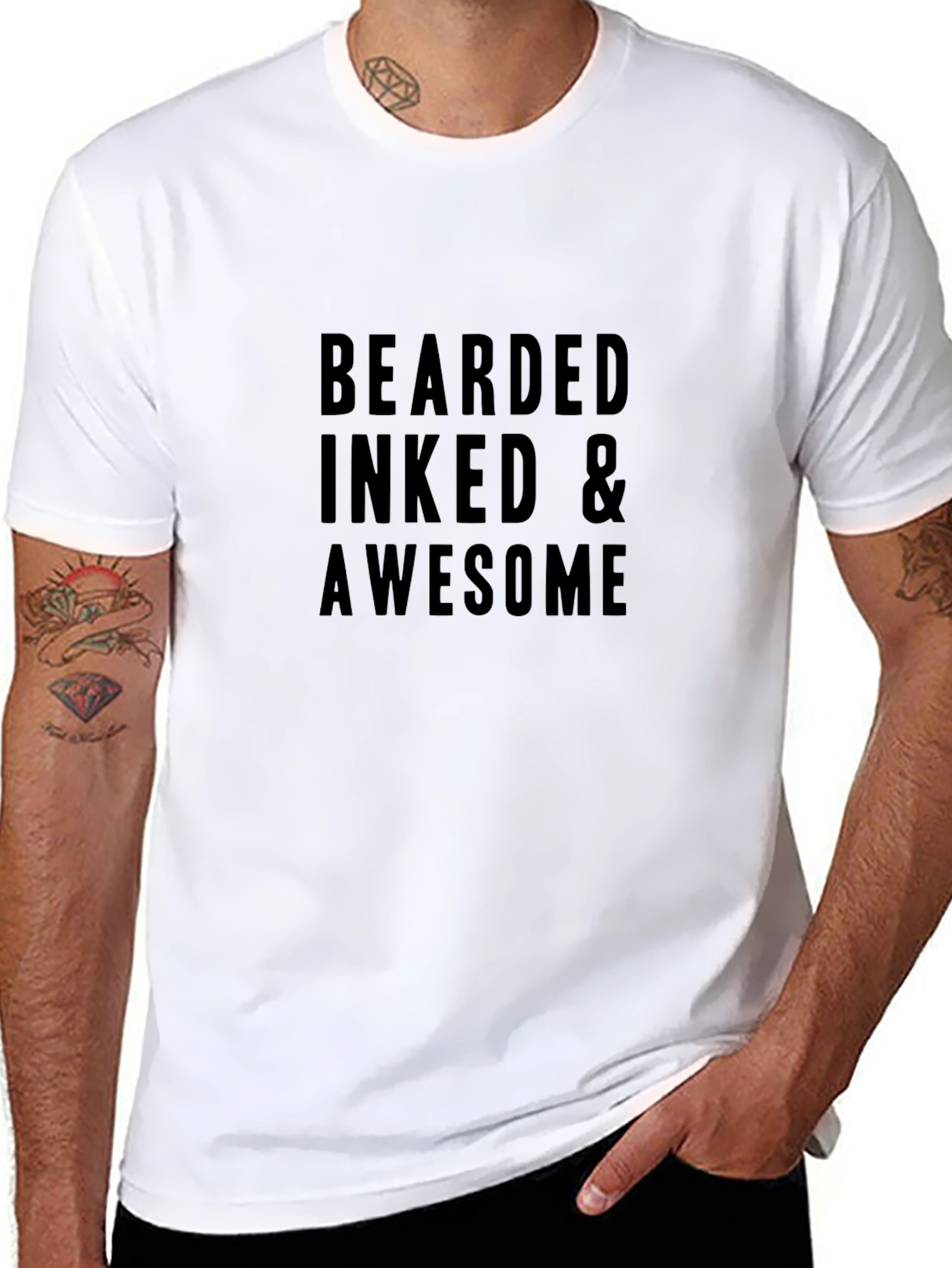 Bearded Inked & Awesome Graphic Tee - Black
