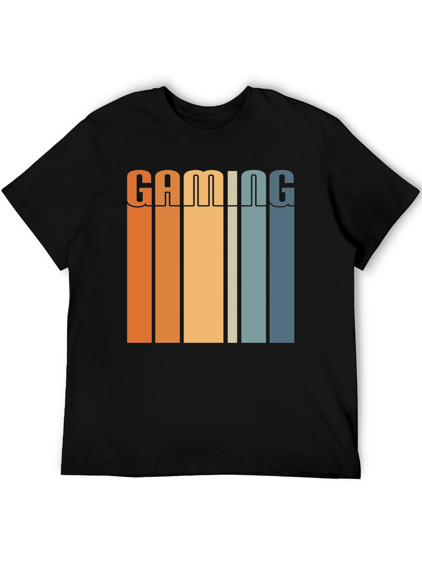 Gaming Retro Striped Graphic T-Shirt