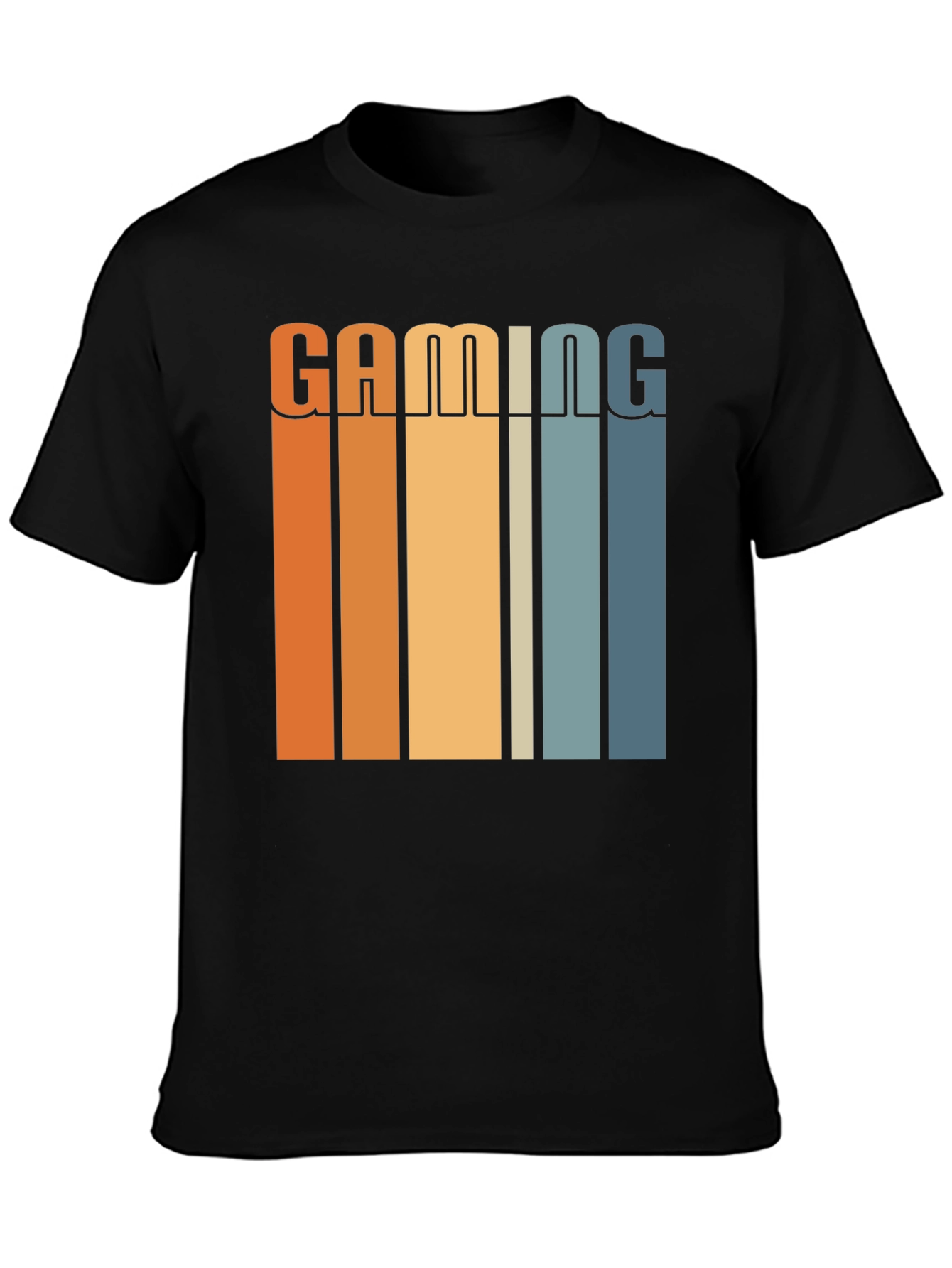 Gaming Retro Striped Graphic T-Shirt