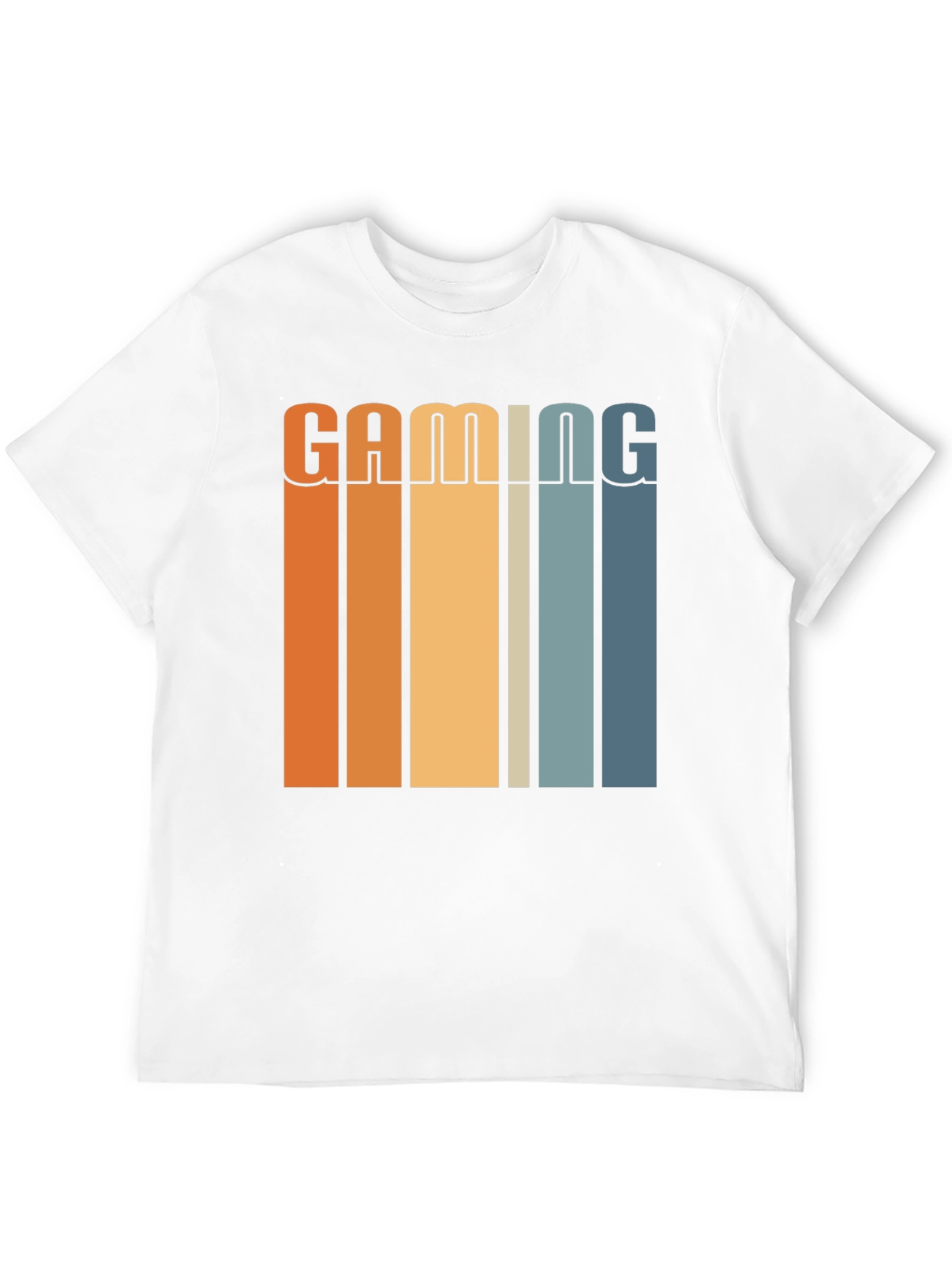 Gaming Retro Striped Graphic T-Shirt