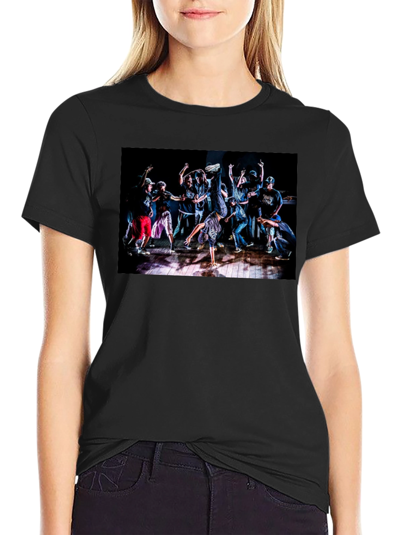 Dance Crew Graphic Tee - Black
