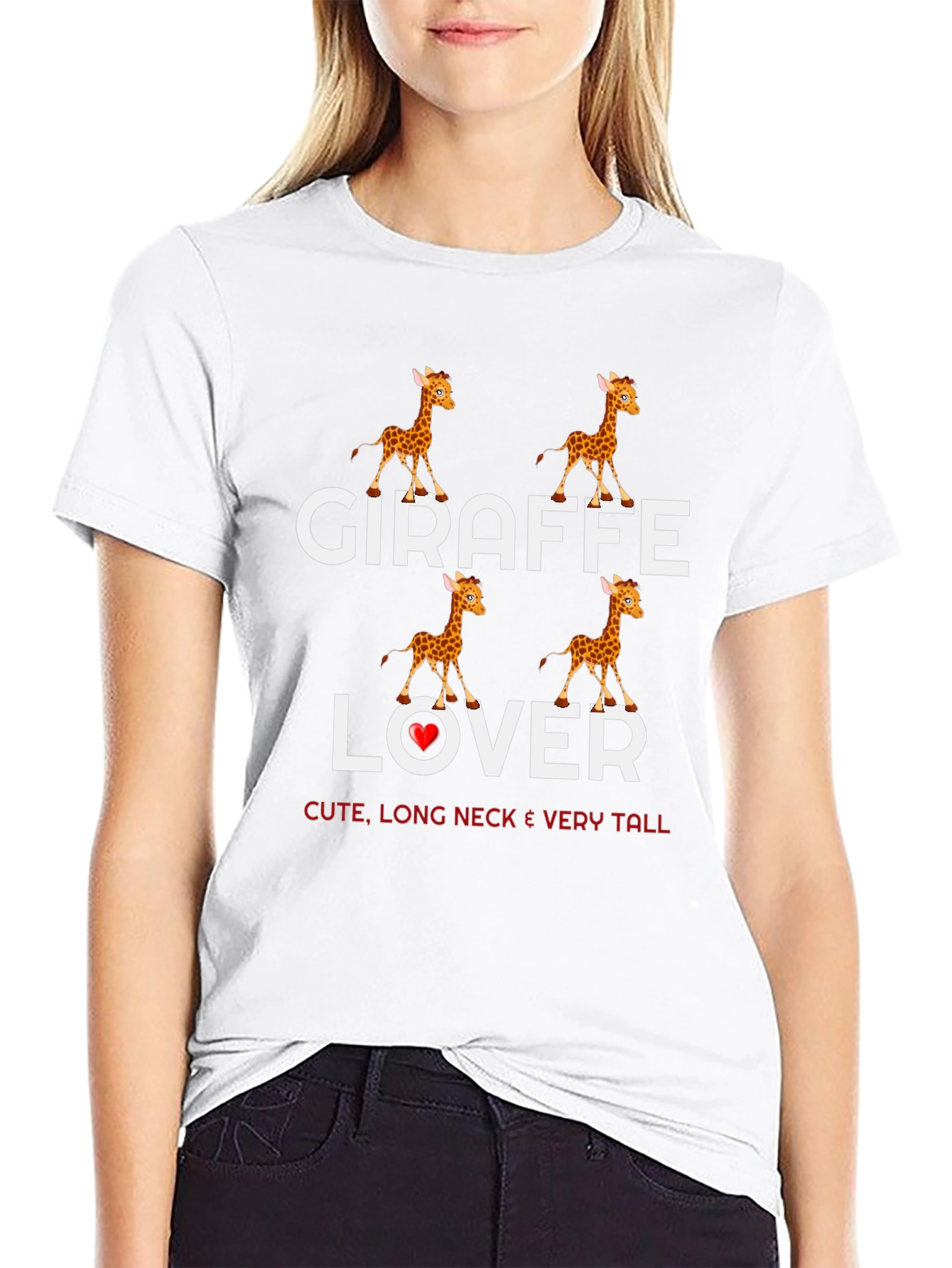 Giraffe Lover Graphic Tee - Cute Long Neck Design
