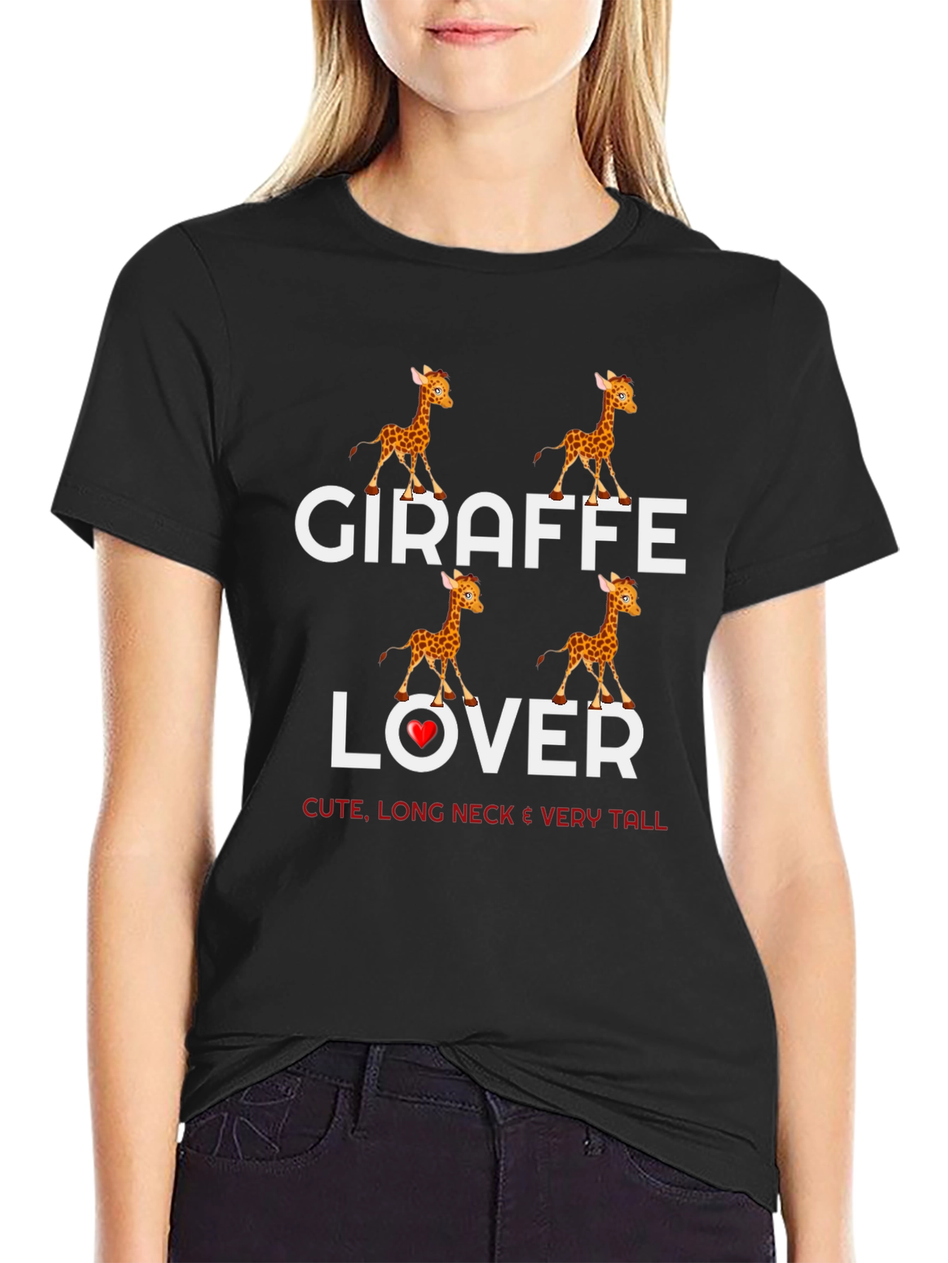 Giraffe Lover Graphic Tee - Cute Long Neck Design