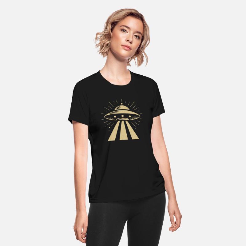 Minimalistic UFO alien flying saucer silhouette 60