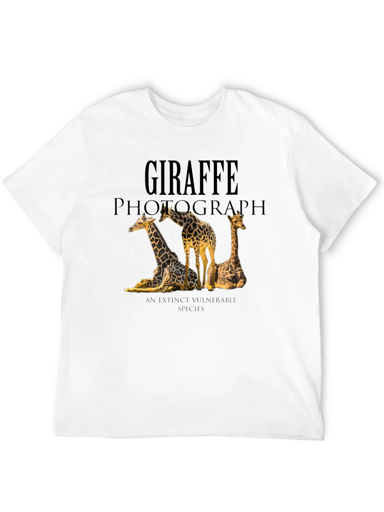 Giraffe Photograph Black Graphic Tee