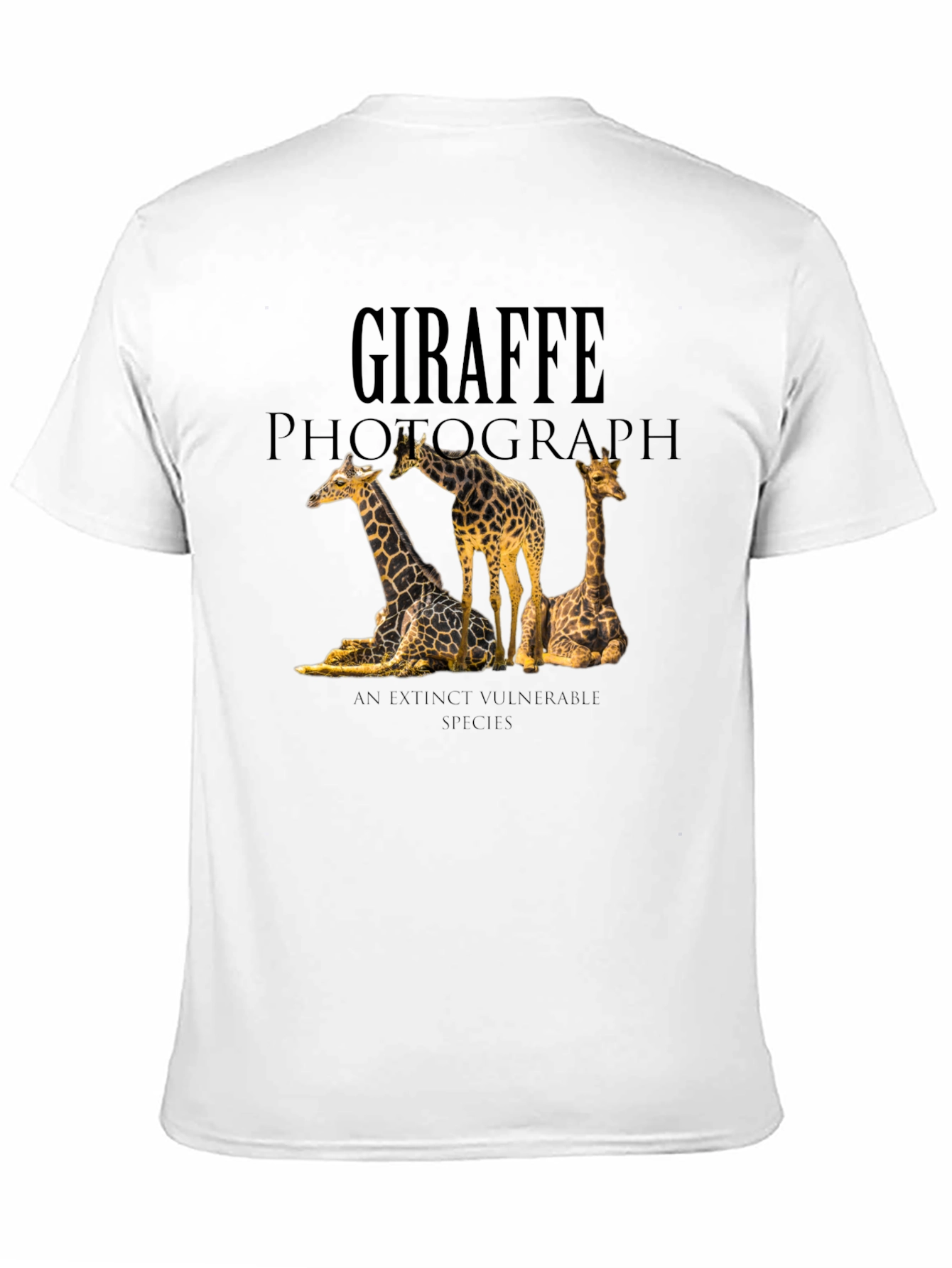 Giraffe Photograph Black Graphic Tee