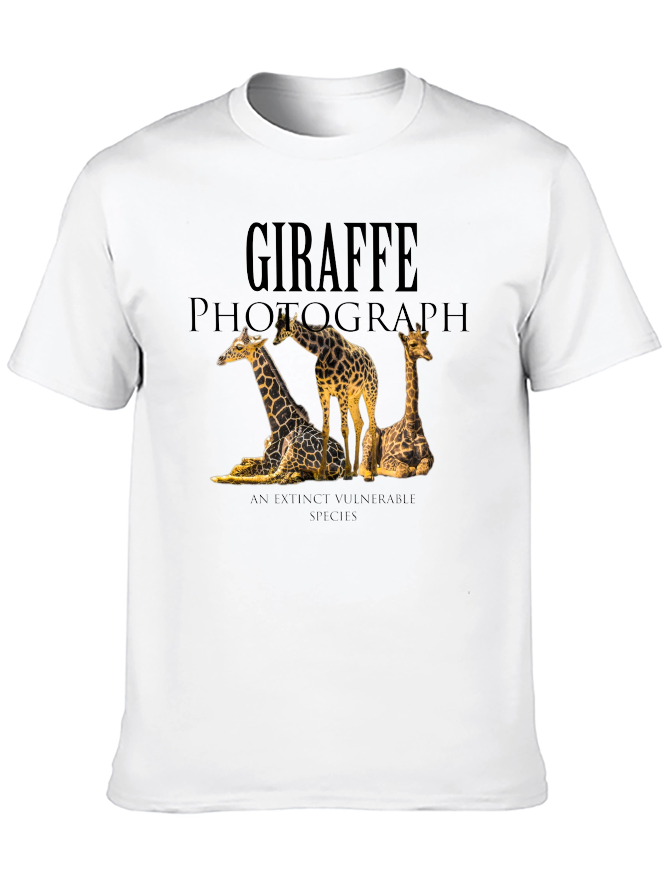 Giraffe Photograph Black Graphic Tee