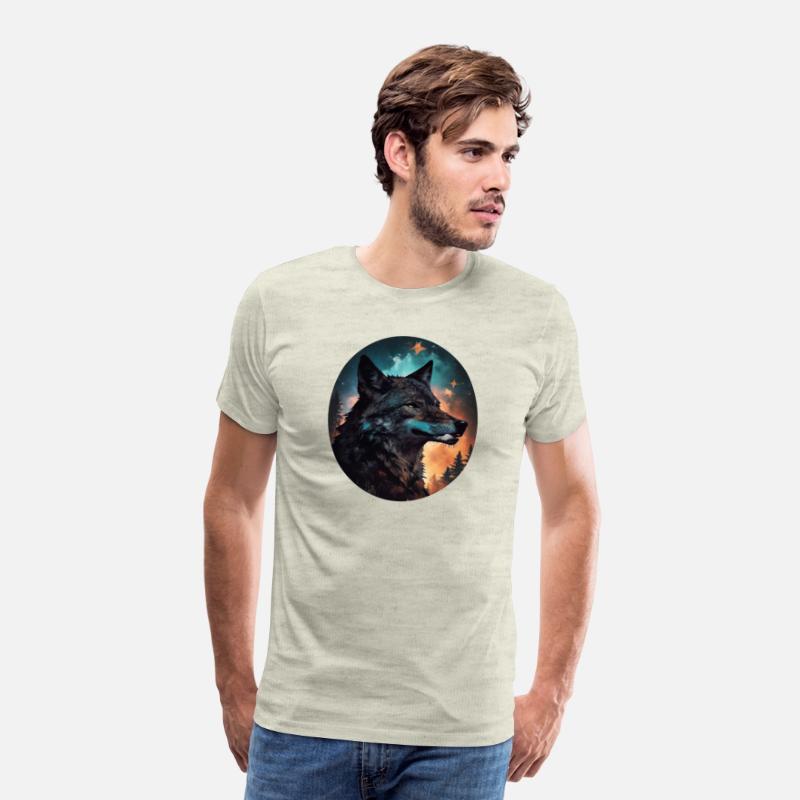 mixing wolf, stars and some pine trees