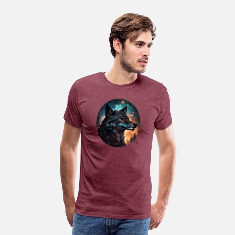 mixing wolf, stars and some pine trees