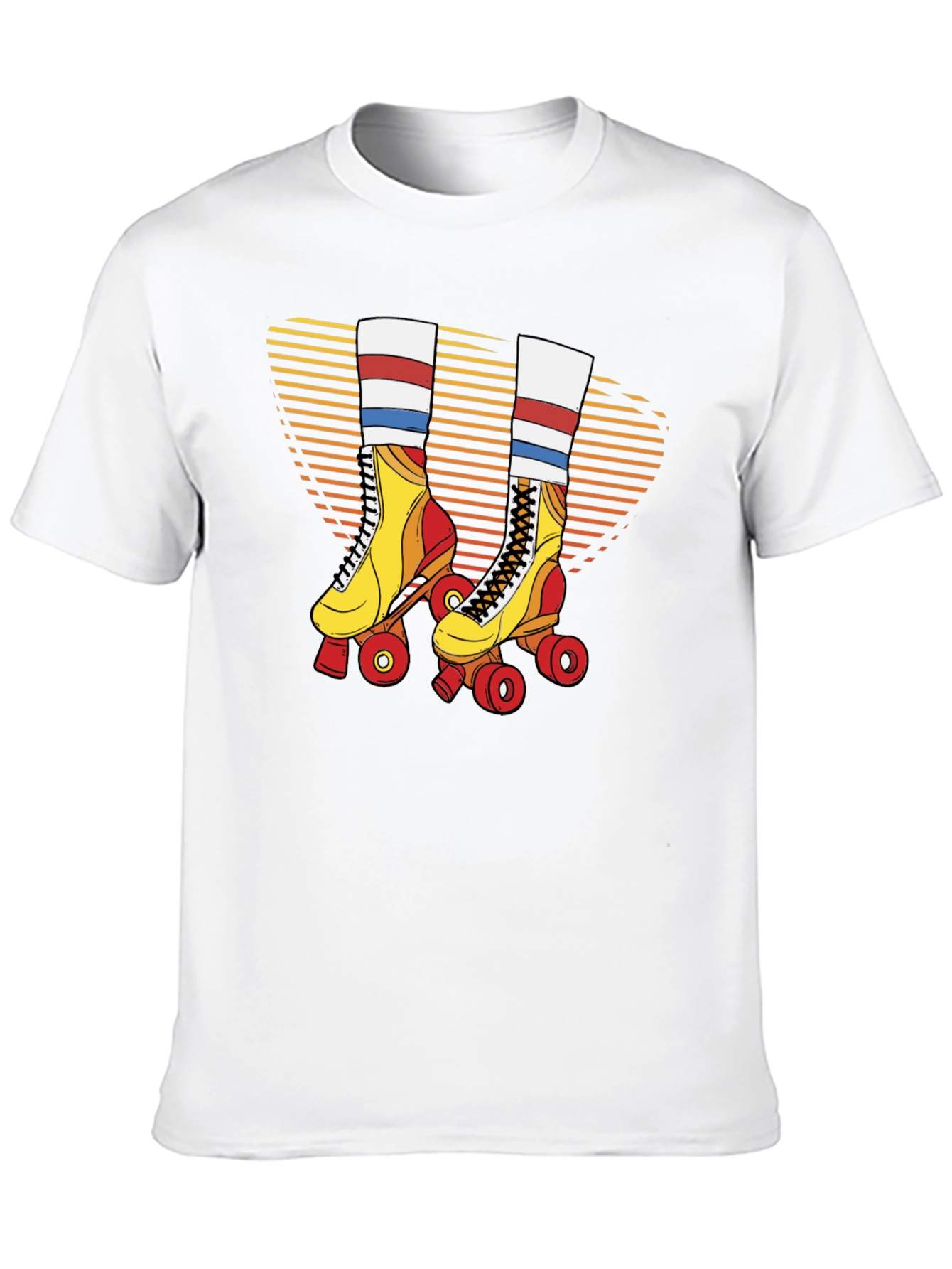 Retro Roller Skate Graphic Tee - Black