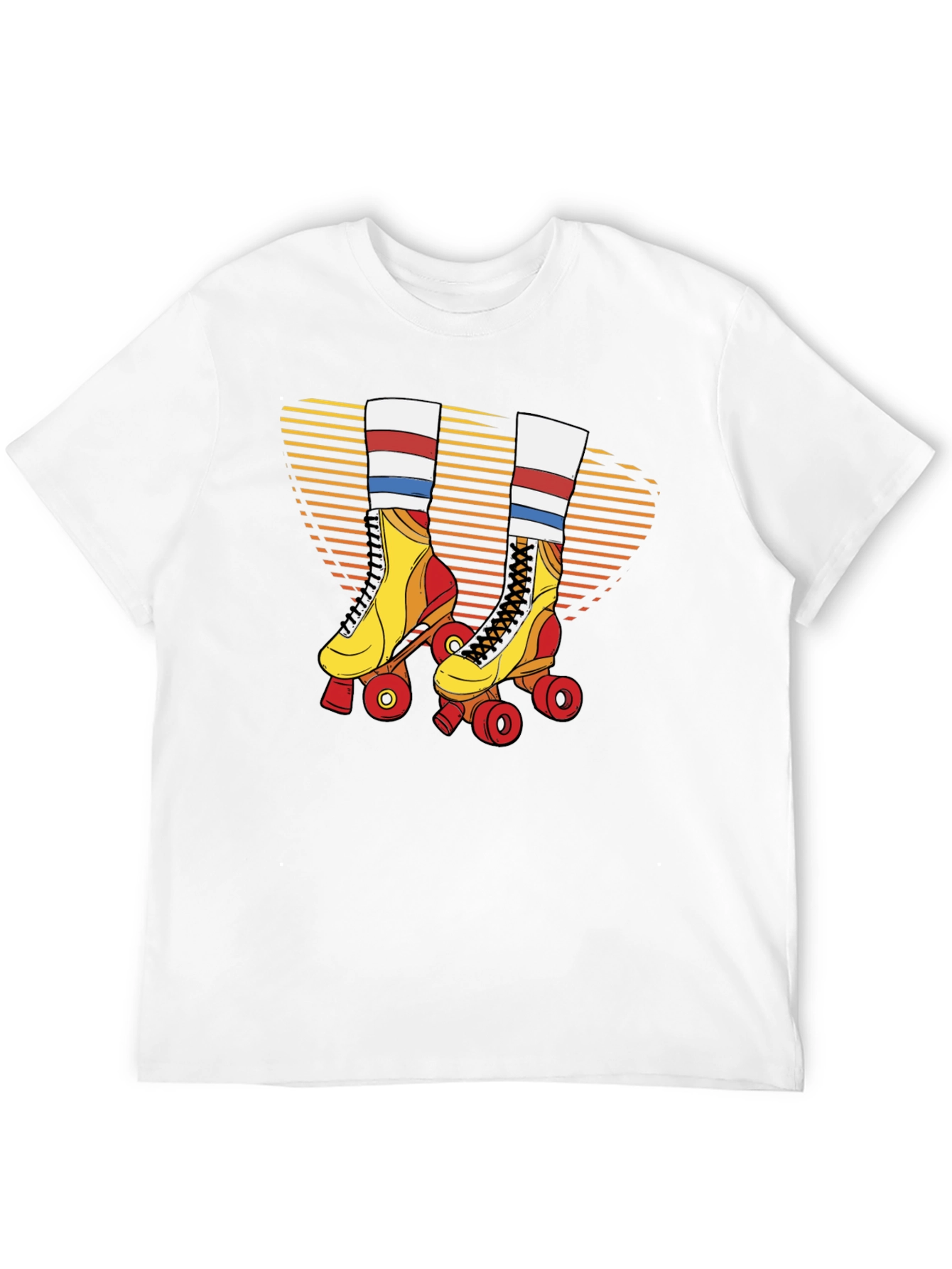 Retro Roller Skate Graphic Tee - Black