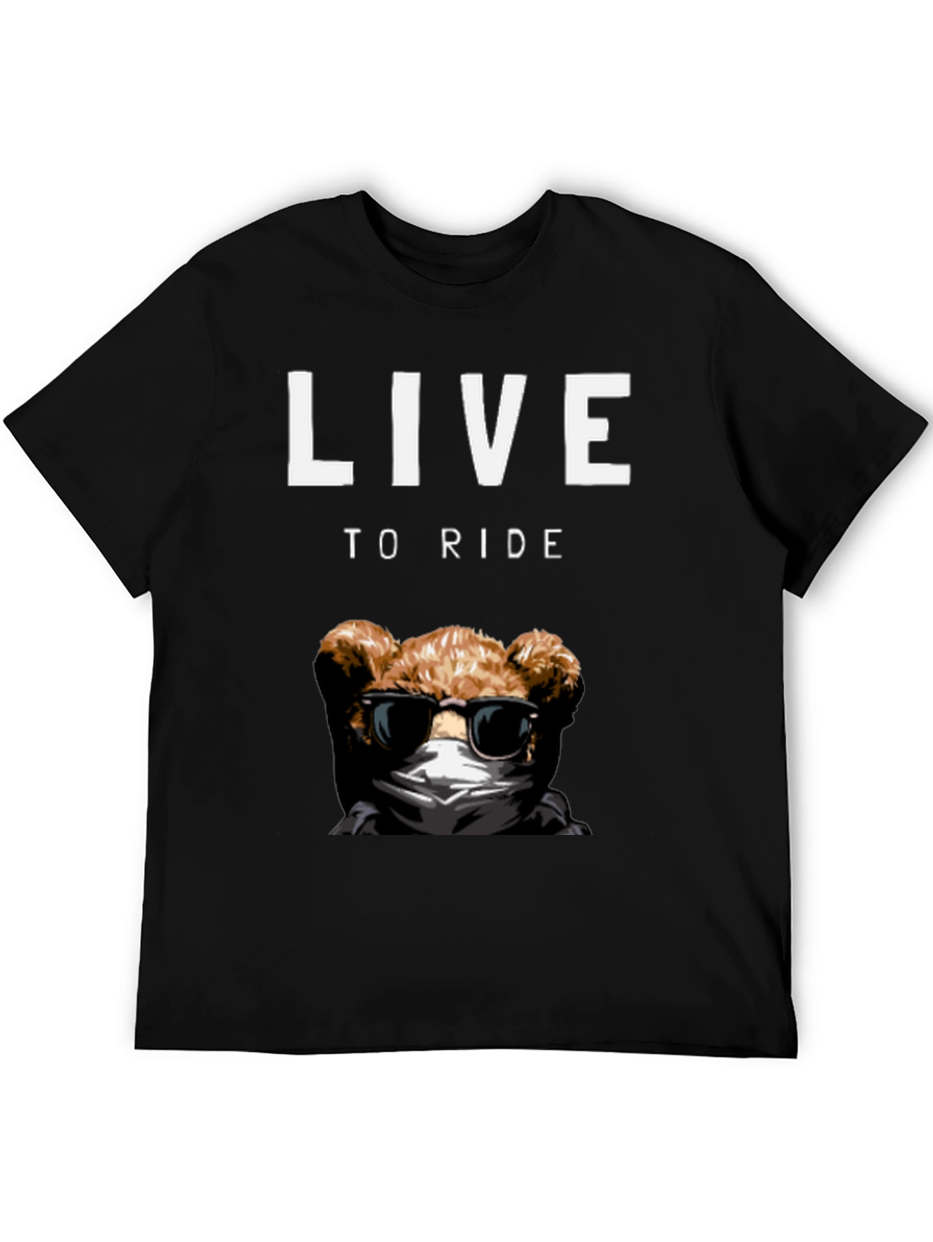 Live to Ride Teddy Bear Graphic T-Shirt