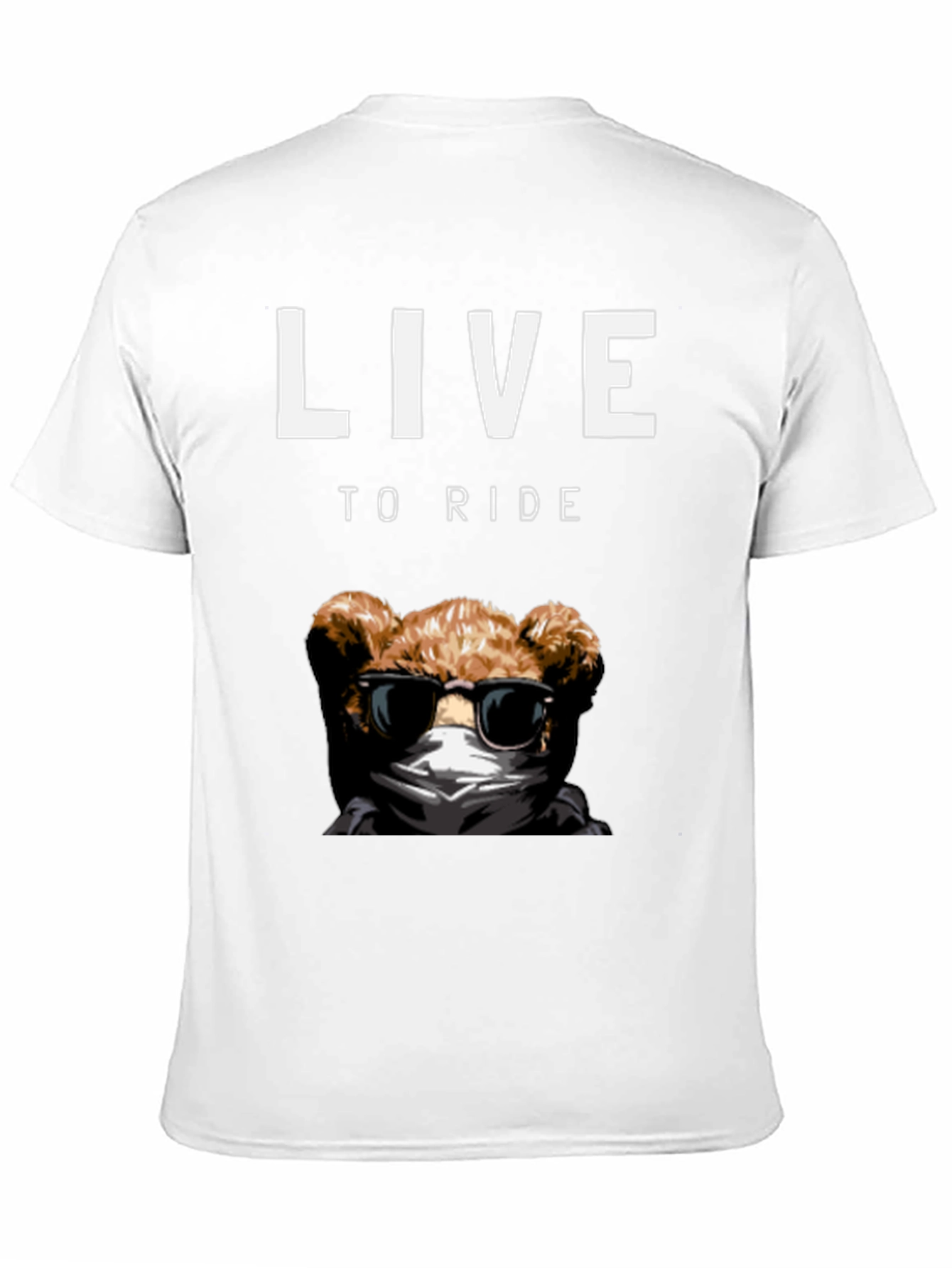 Live to Ride Teddy Bear Graphic T-Shirt