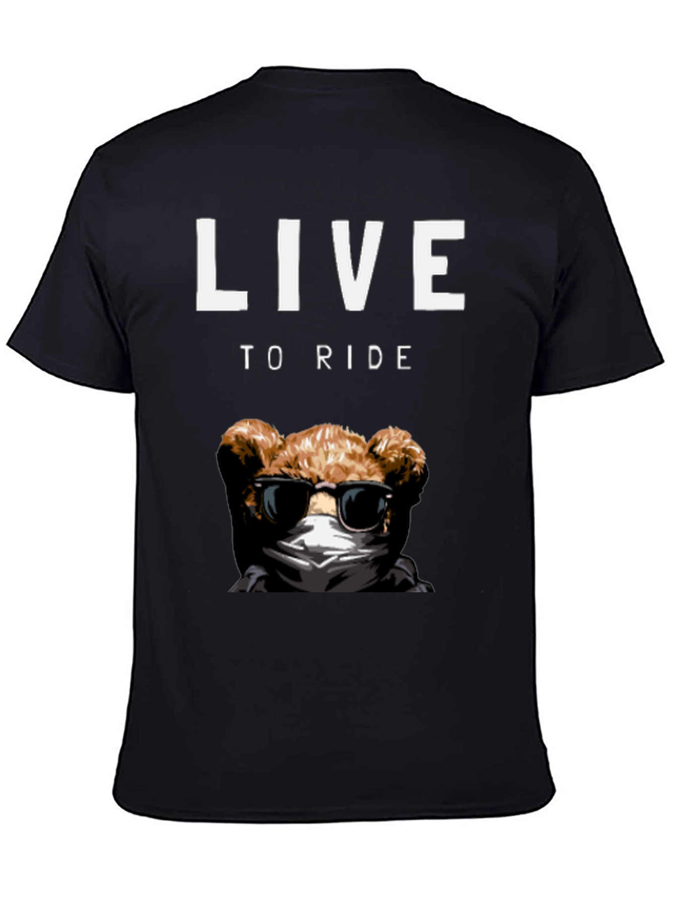 Live to Ride Teddy Bear Graphic T-Shirt