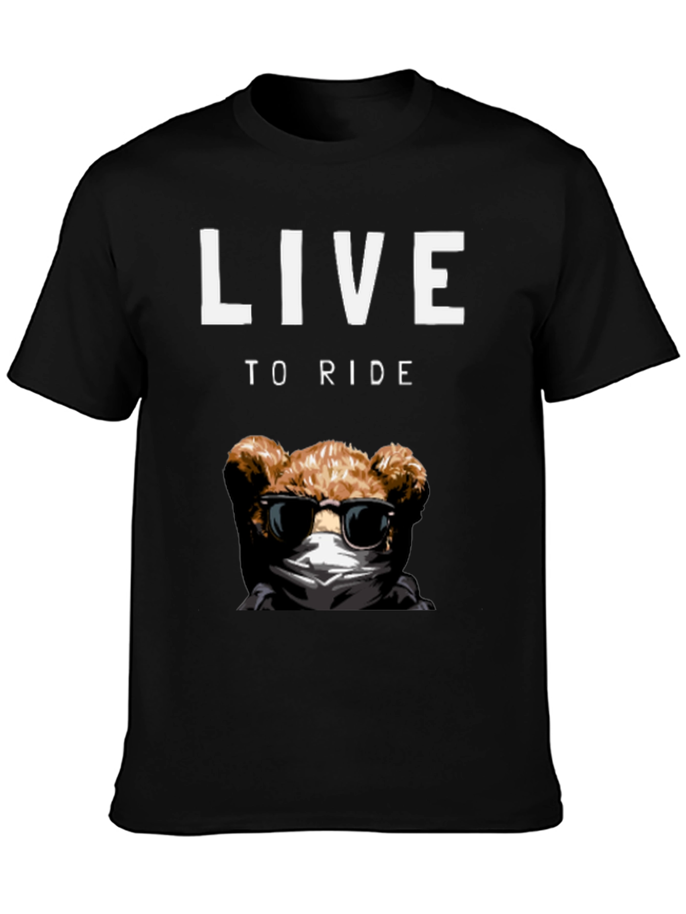 Live to Ride Teddy Bear Graphic T-Shirt