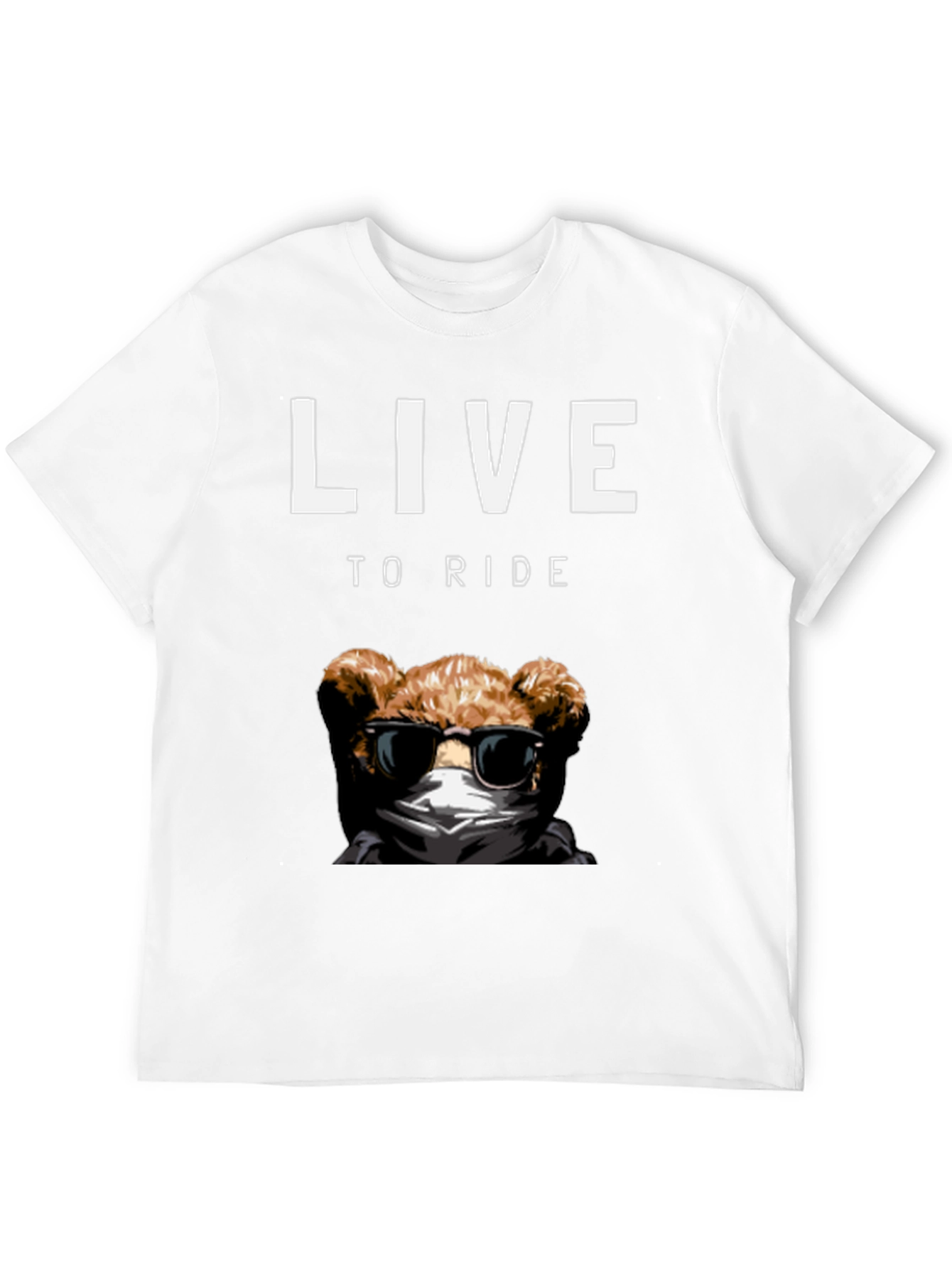 Live to Ride Teddy Bear Graphic T-Shirt
