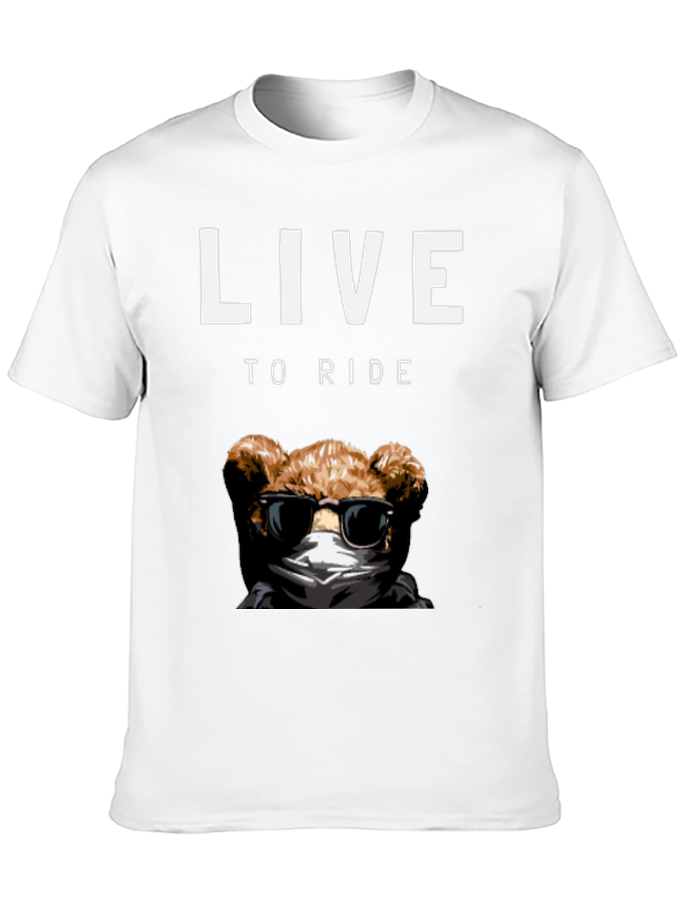 Live to Ride Teddy Bear Graphic T-Shirt
