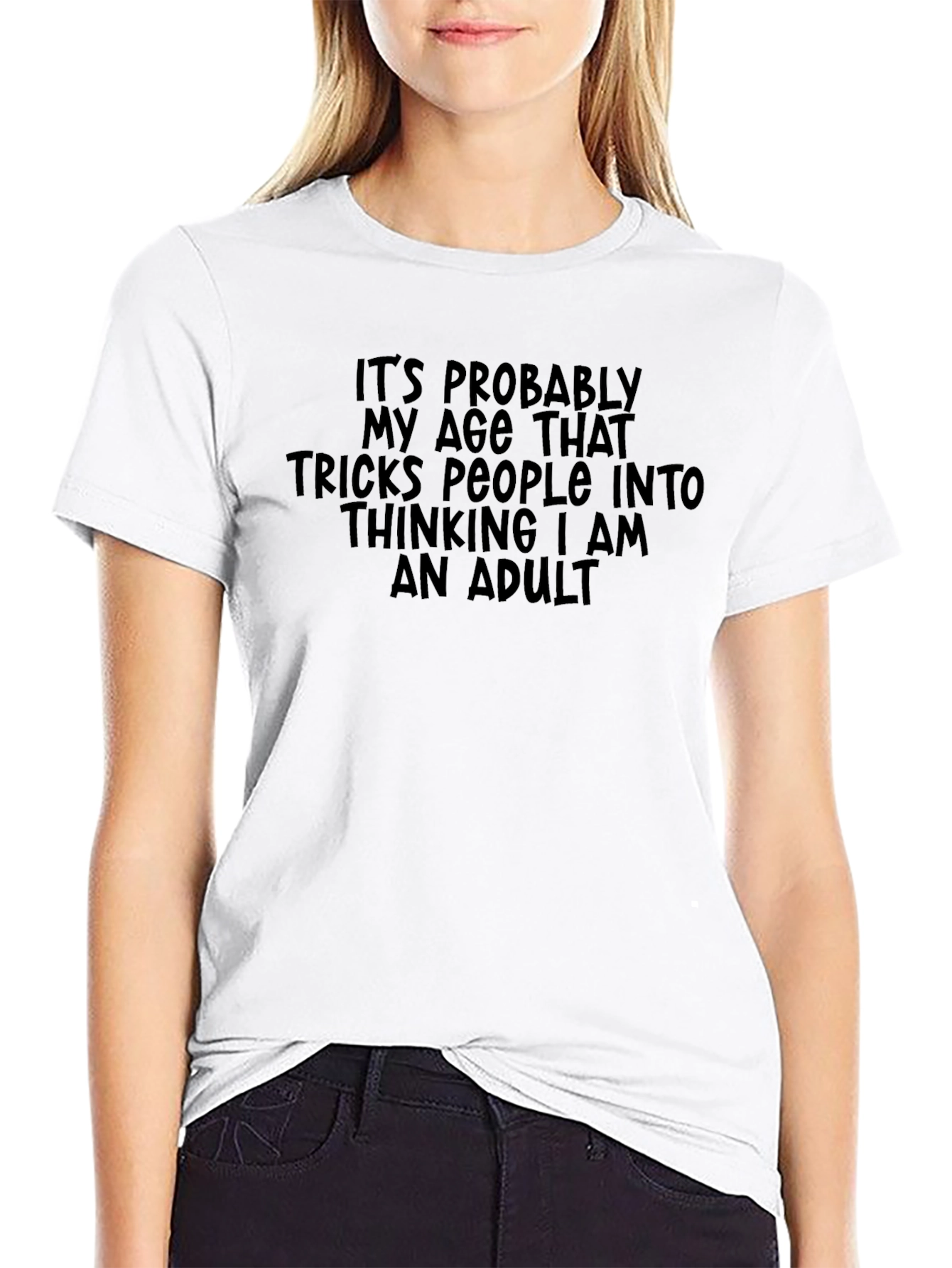 Funny Age Adulting Graphic Tee - Black