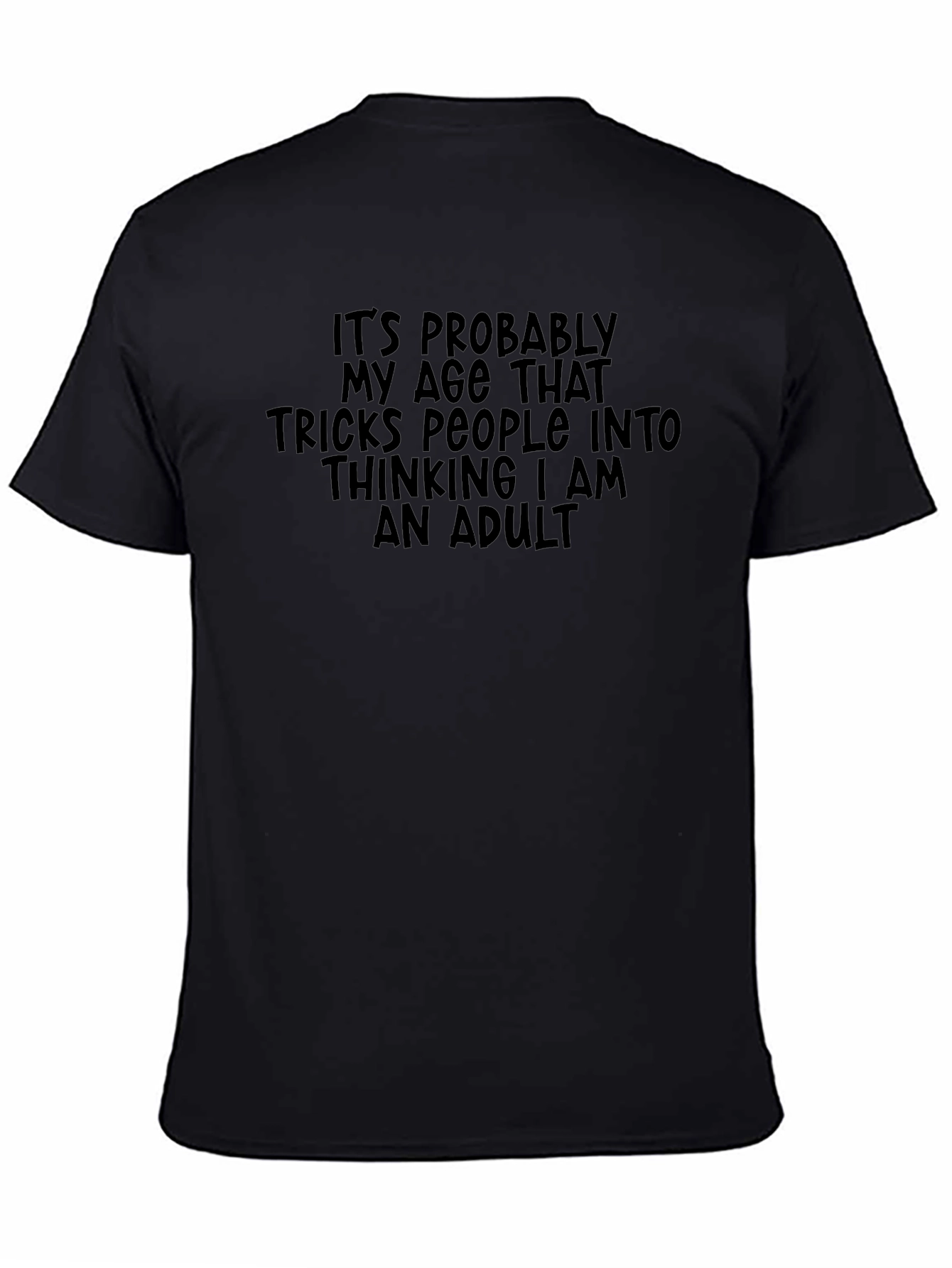 Funny Age Adulting Graphic Tee - Black