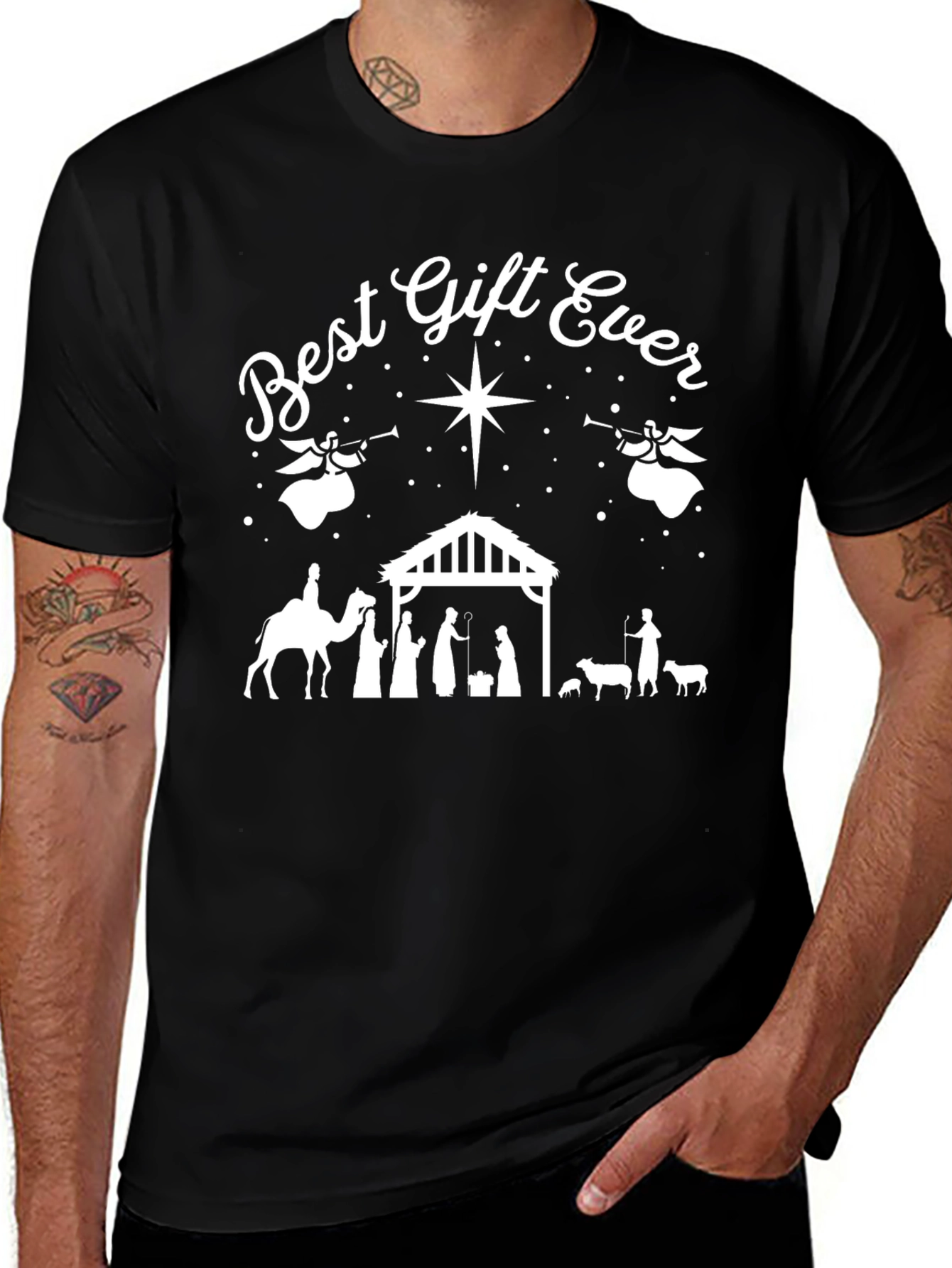 Best Gift Ever Nativity Scene Graphic Tee
