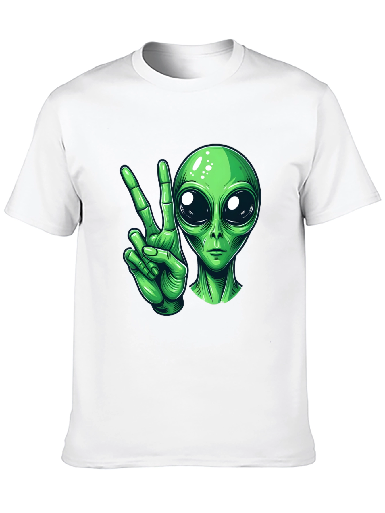 Peace Alien Graphic Black T-Shirt
