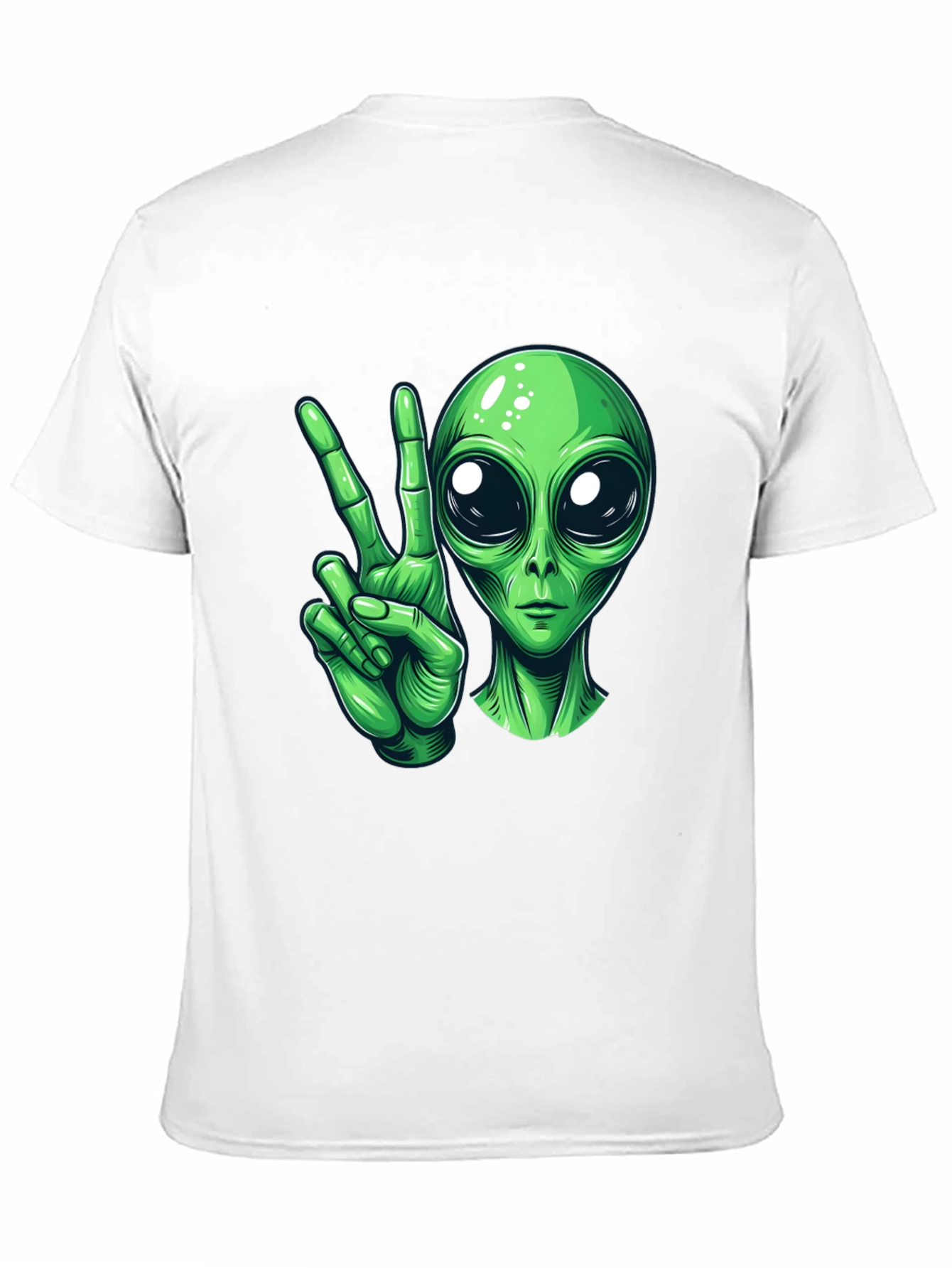 Peace Alien Graphic Black T-Shirt
